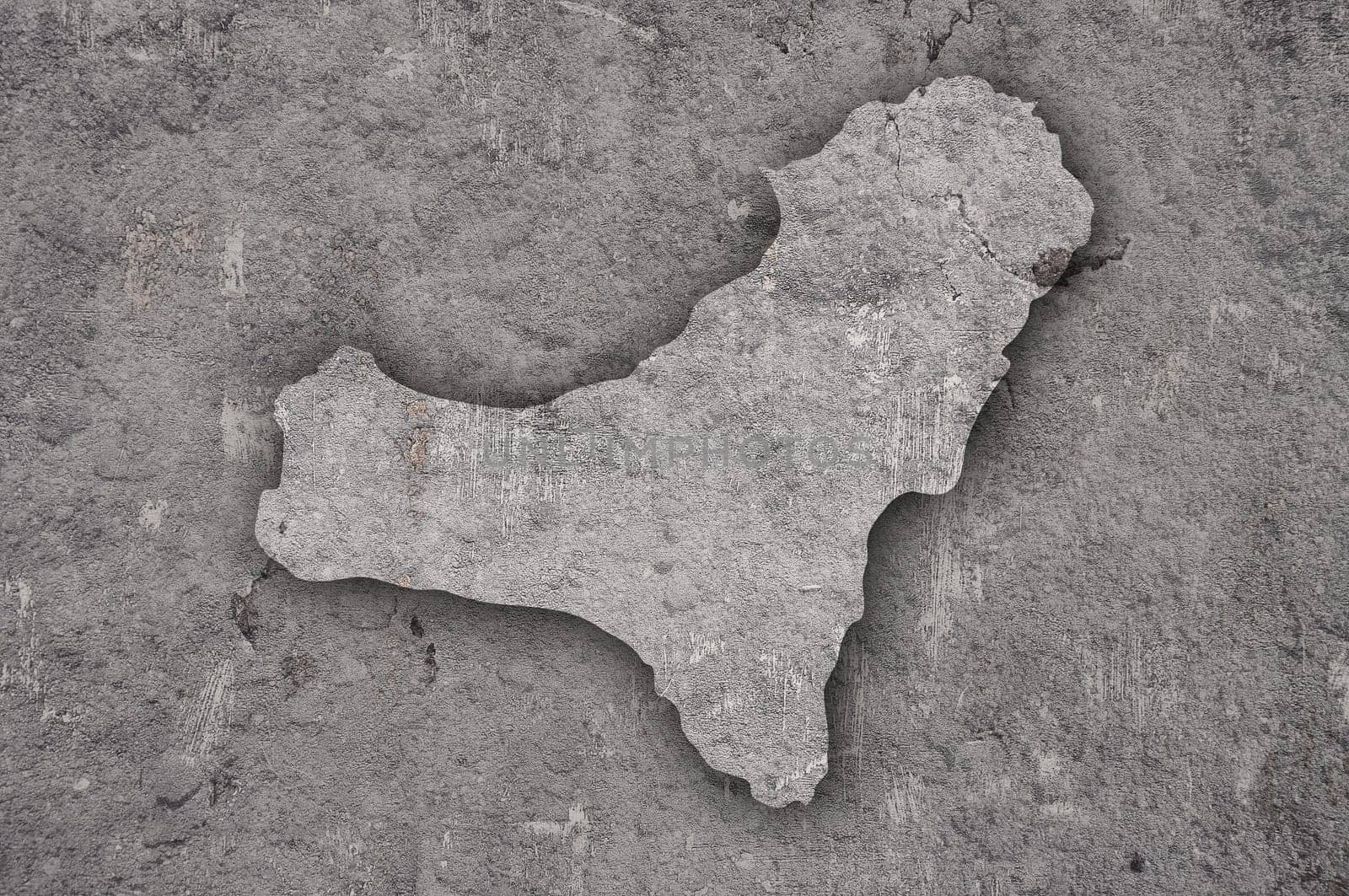 Map of El Hierro on weathered concrete