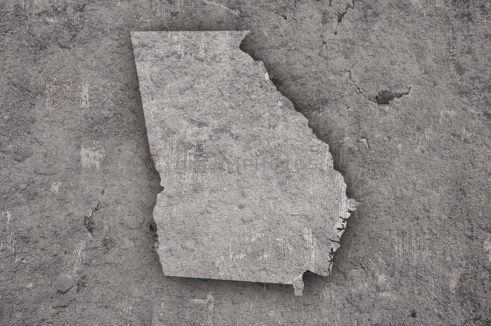 Map of Georgia on weathered concrete
