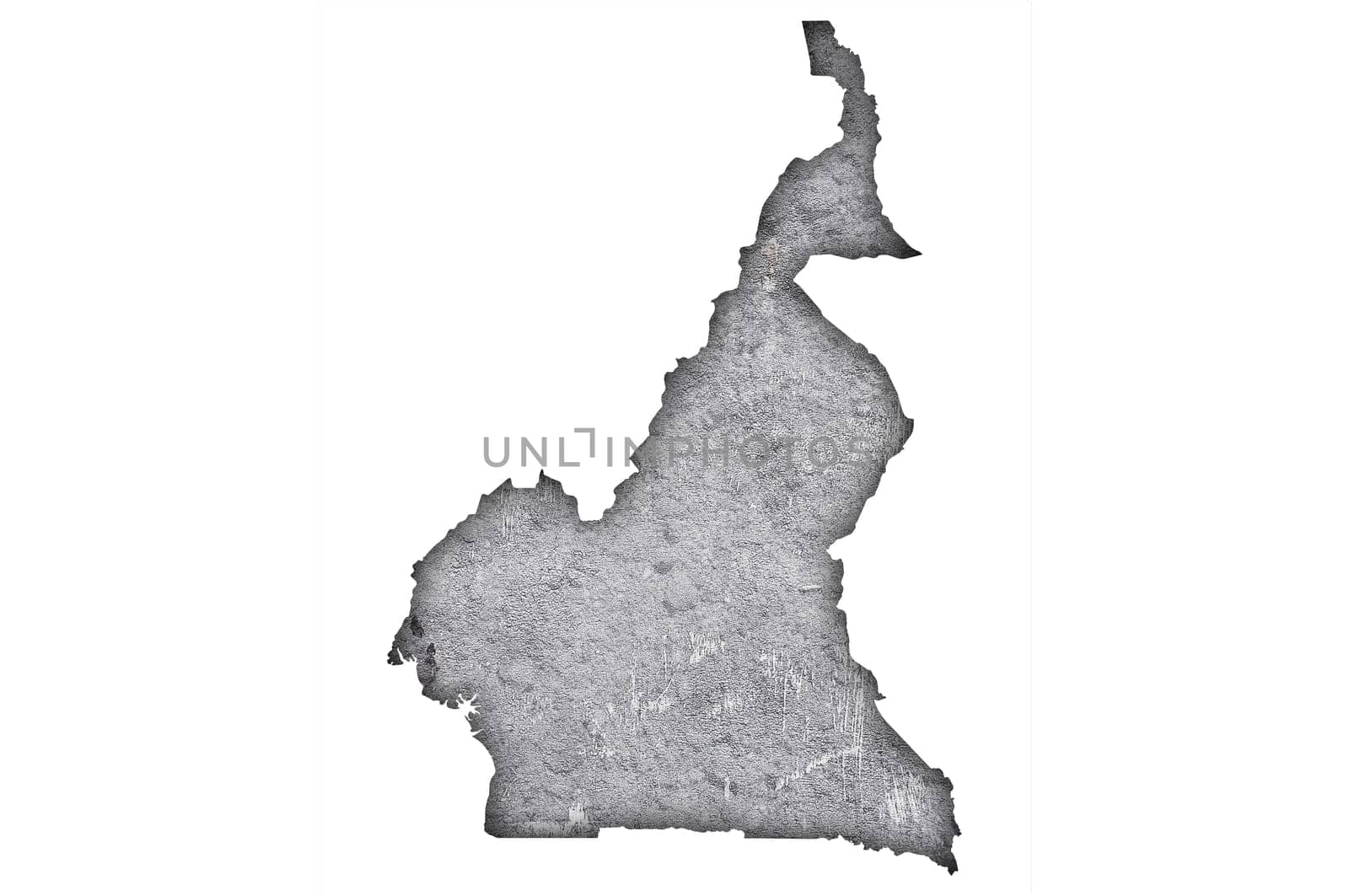 Map of Cameroon on weathered concrete