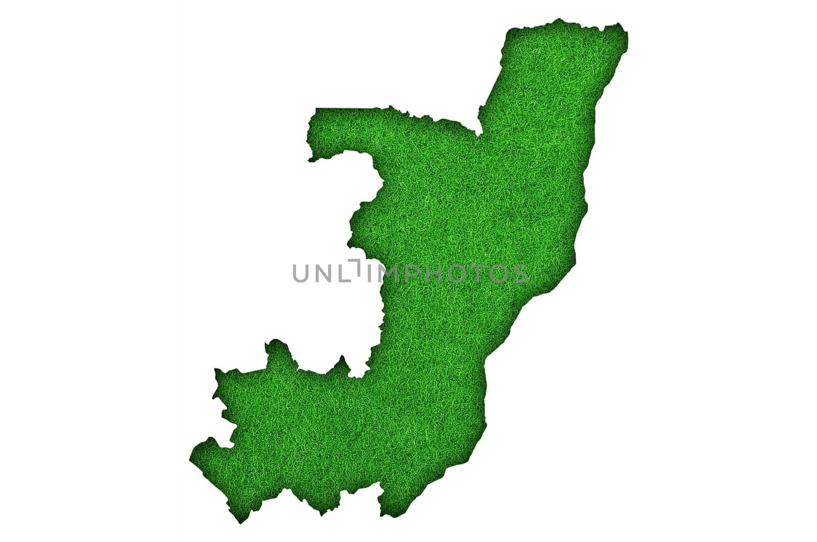 Map of Republic of the Congo on green felt