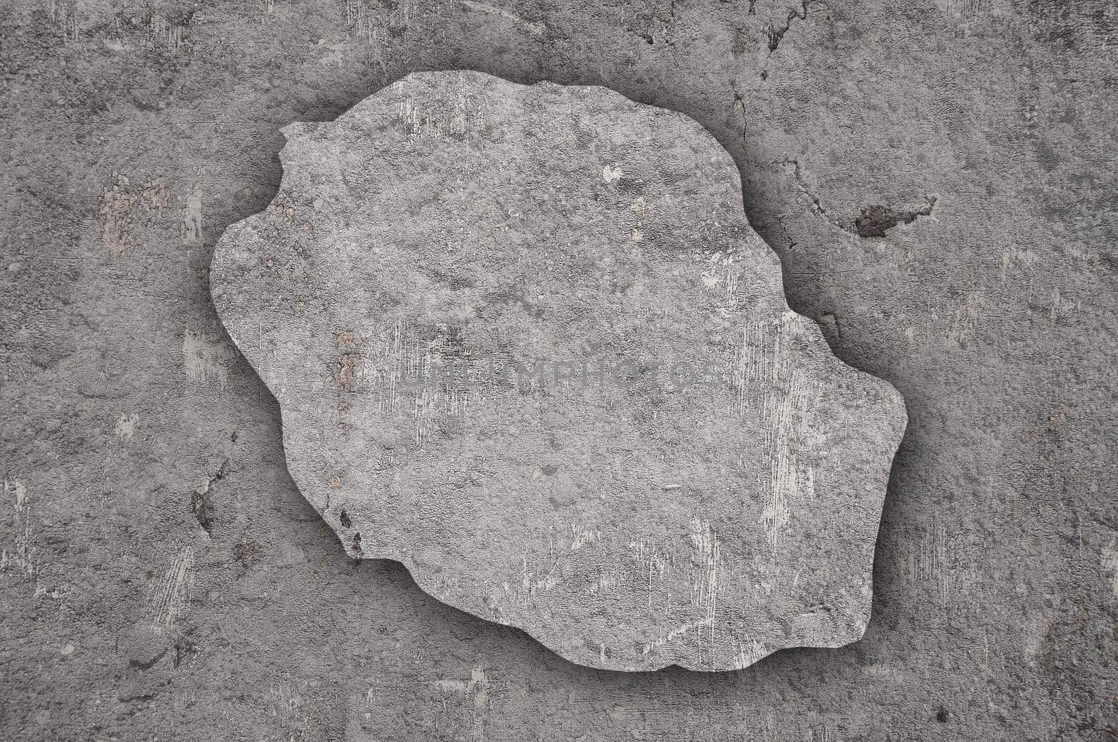 Map of Reunion on weathered concrete