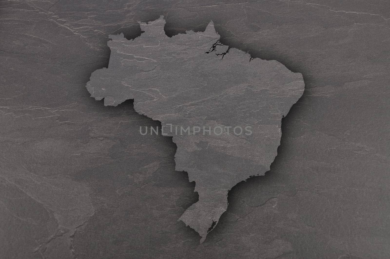 Map of Brazil on dark slate