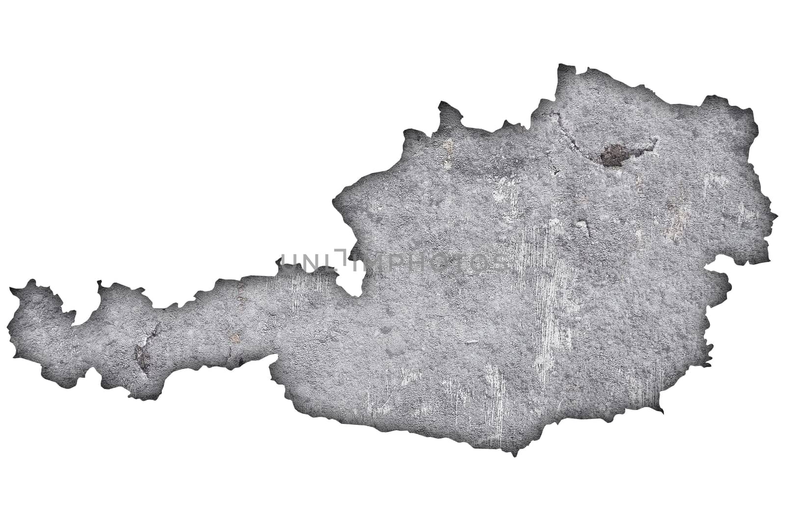 Map of Austria on weathered concrete