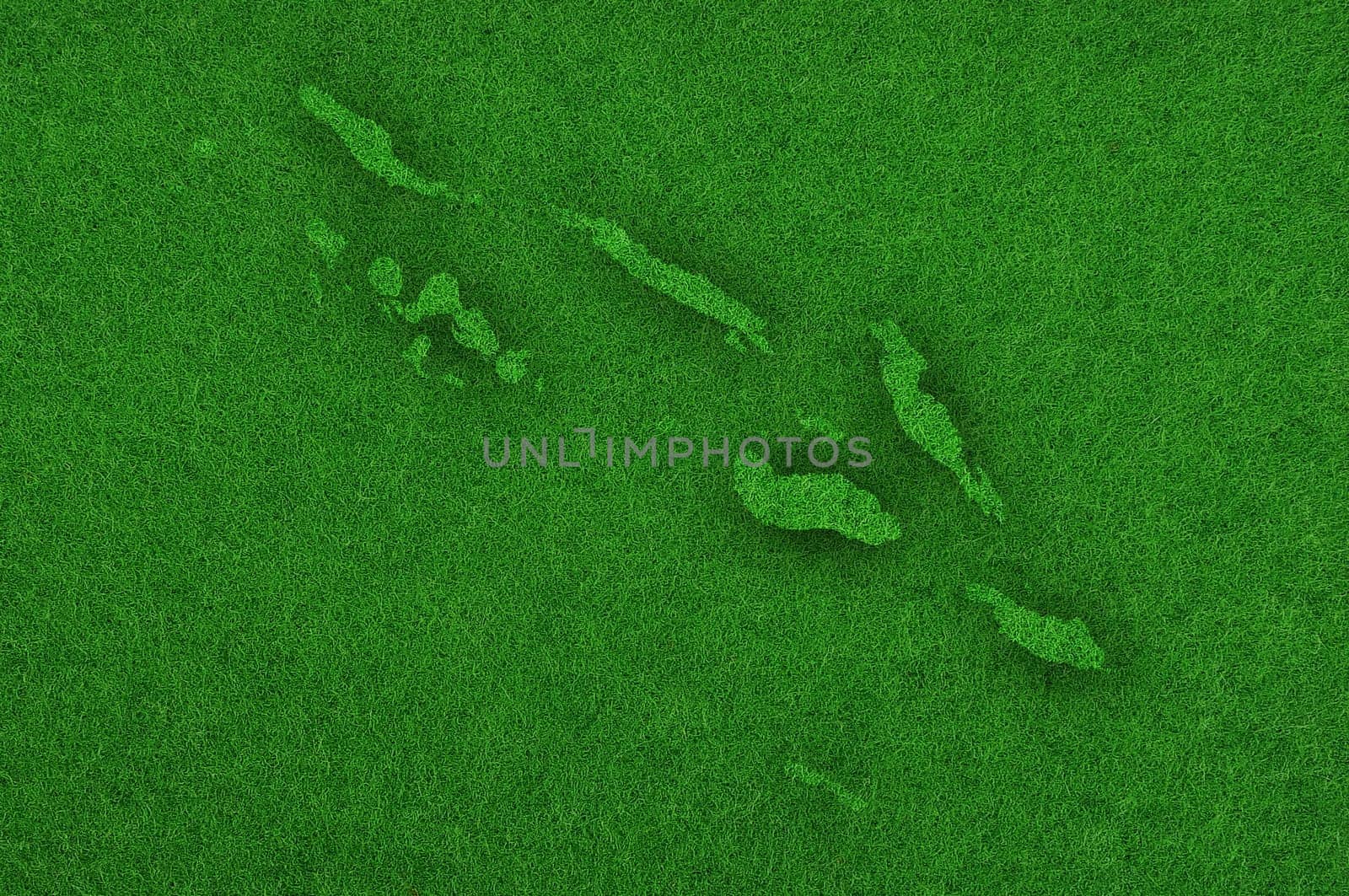 Map of Solomon Islands on green felt