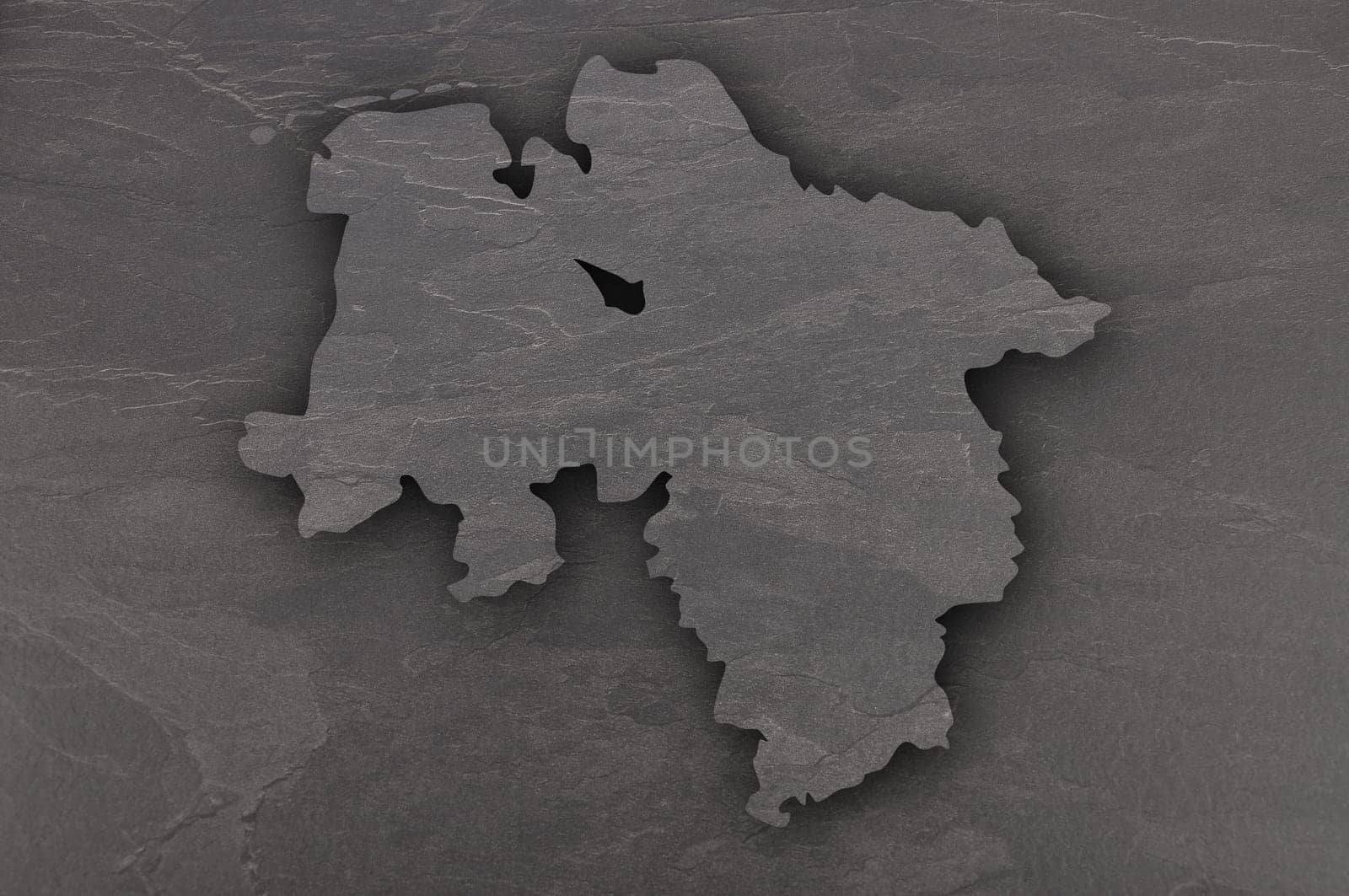 Map of Lower Saxony on dark slate