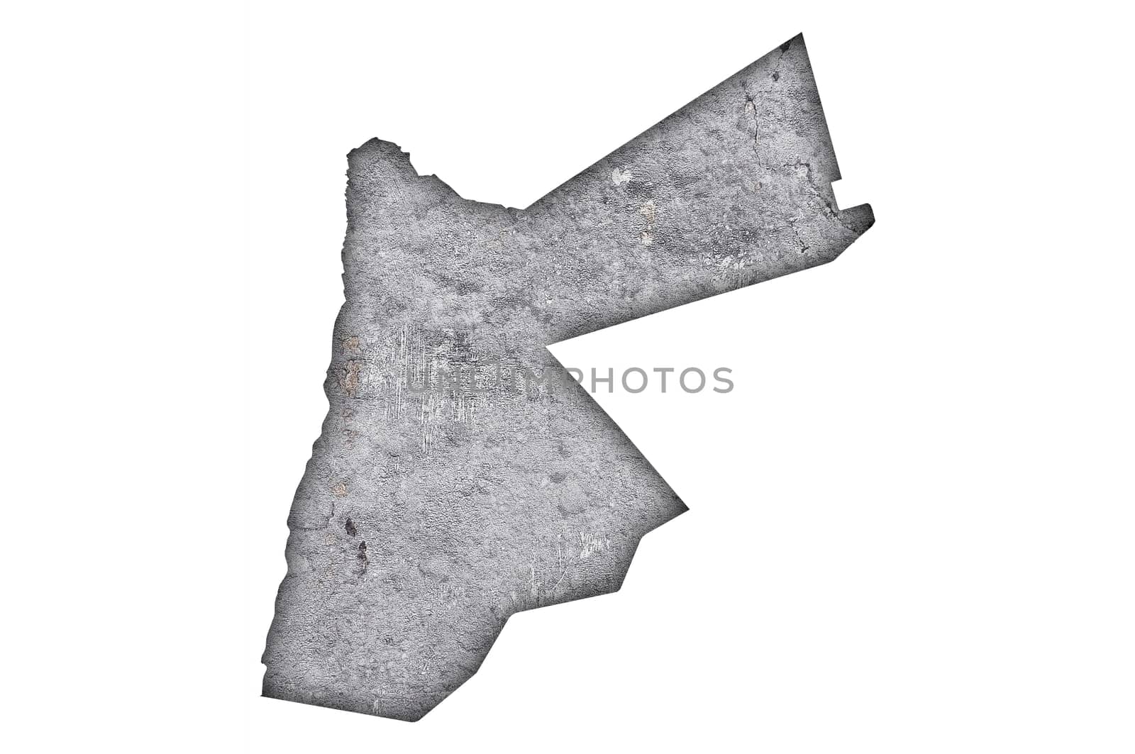 Map of Jordan on weathered concrete