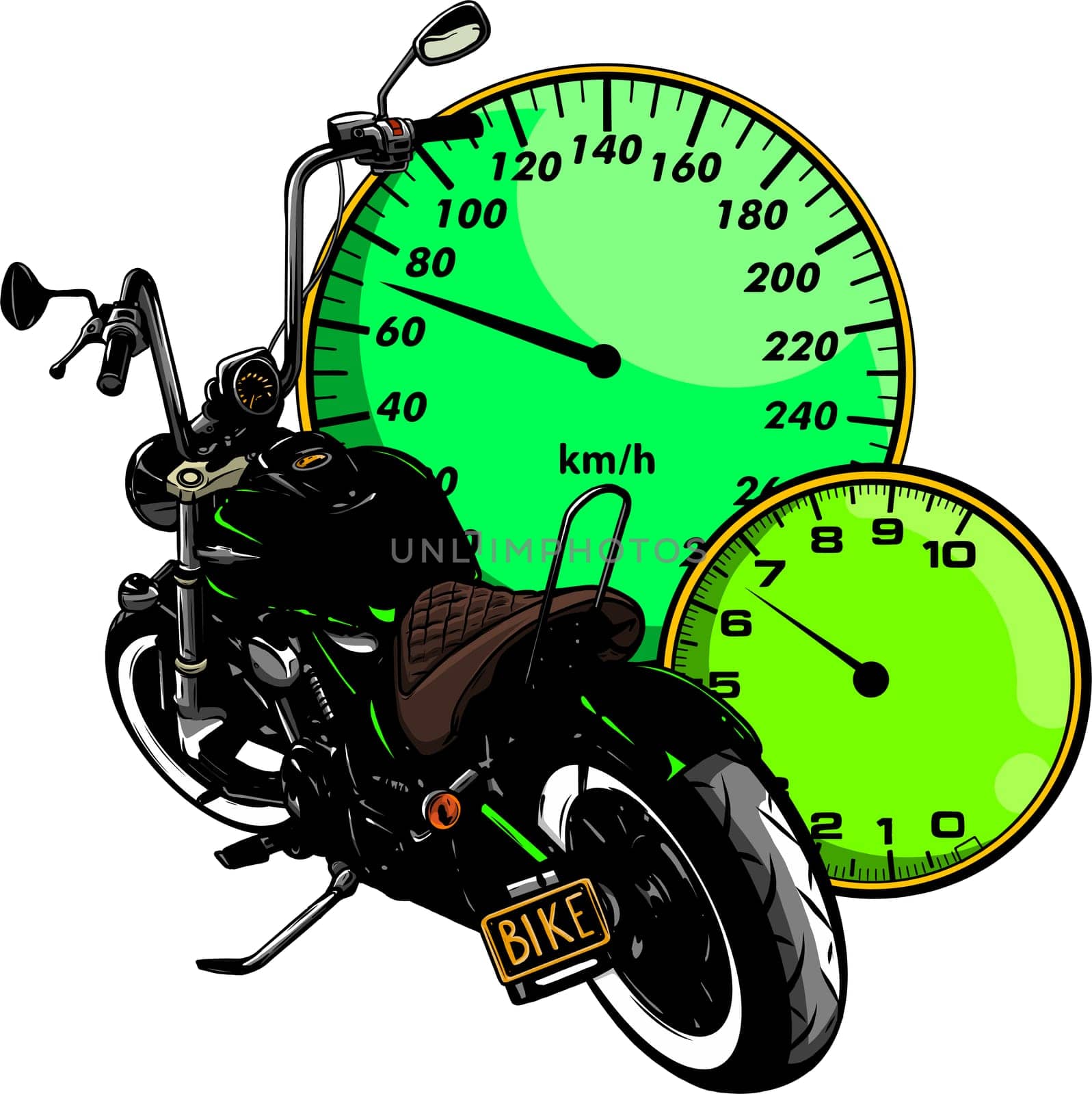 Vector Custom Bike Motorcycle Graphic Illustration.