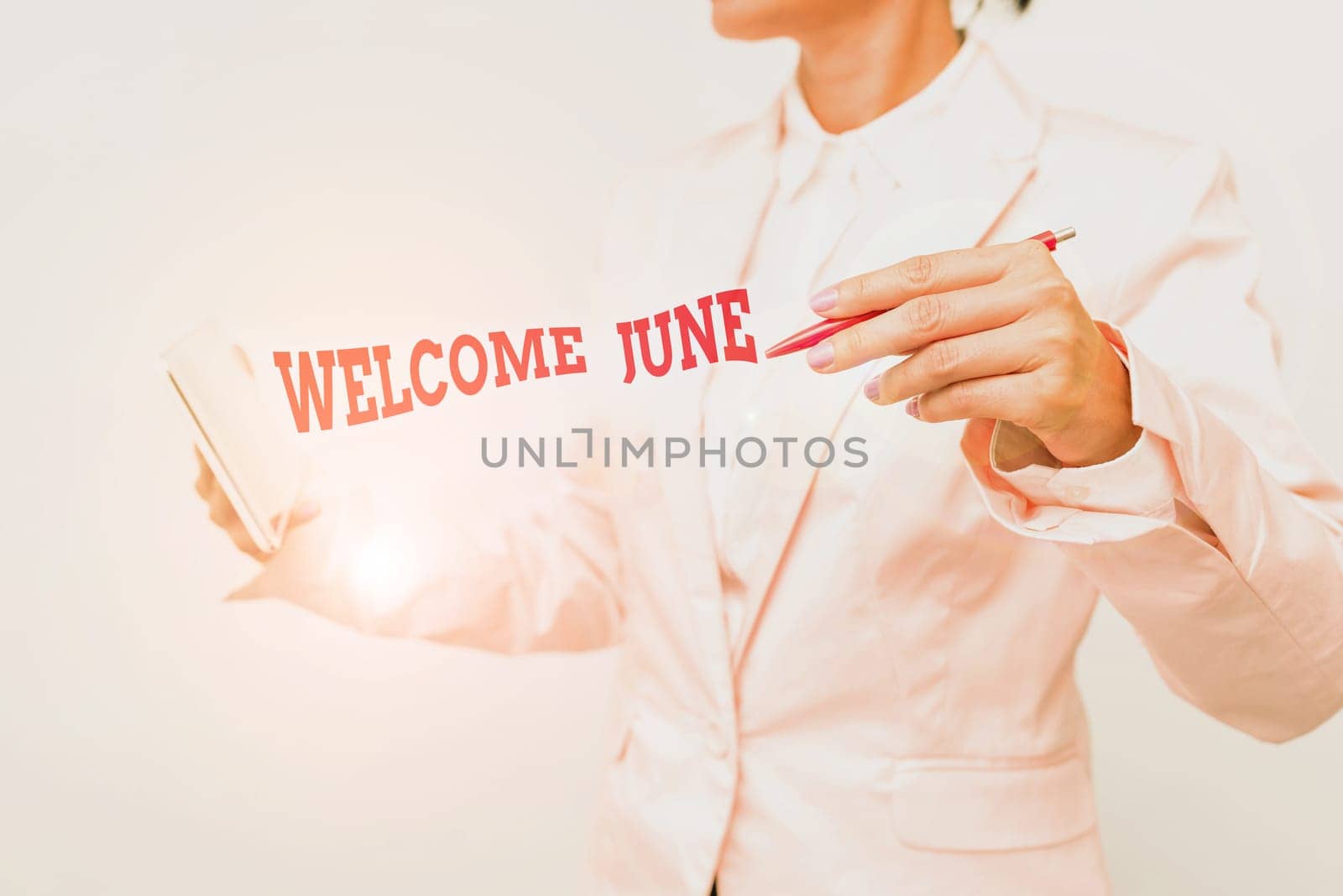 Inspiration showing sign Welcome June, Concept meaning Calendar Sixth Month Second Quarter Thirty days Greetings Presenting New Technology Ideas Discussing Technological Improvement