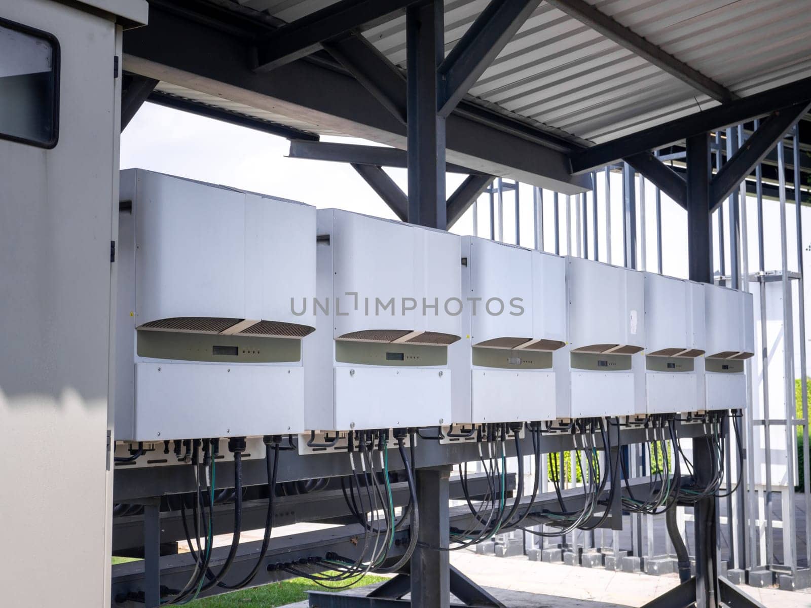 Outdoor electric control box. Circuit controller box. Electric control box with push buttons and switches. Main Power Supply Panel.Electrical Control Panel.