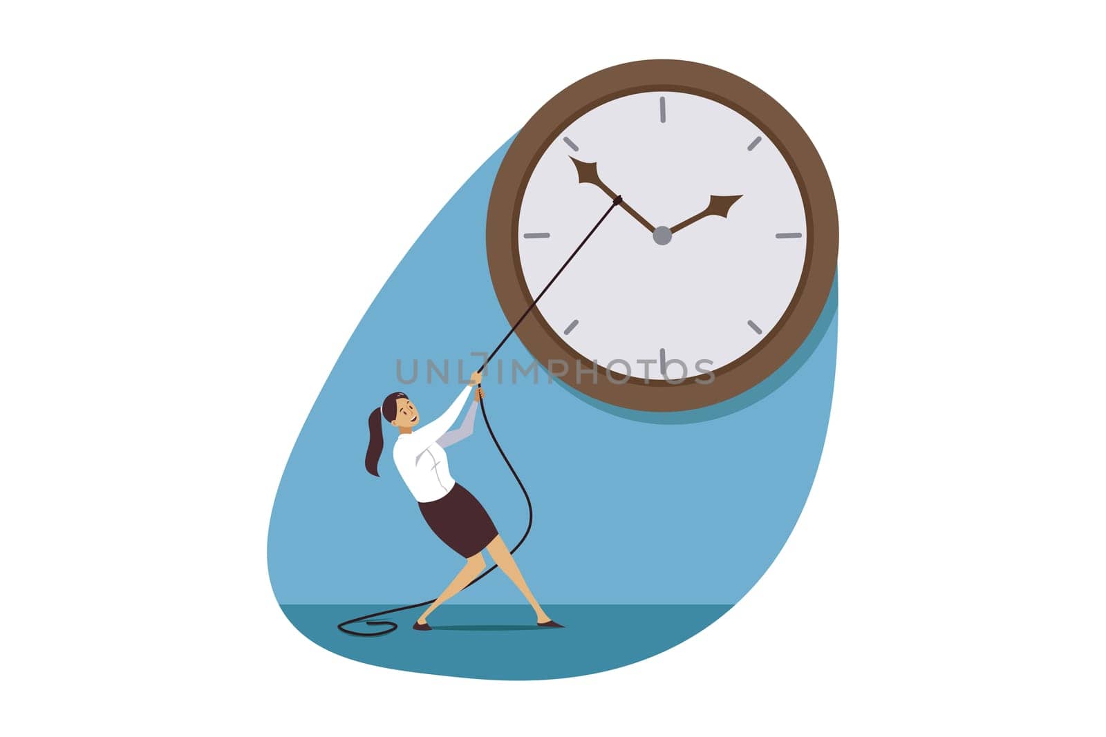 Time management, deadline, business concept. Stressed businesswoman manager trying stop watch. Work crisis, lack of proffesional corporate productivity mental stress efficient project optimization.