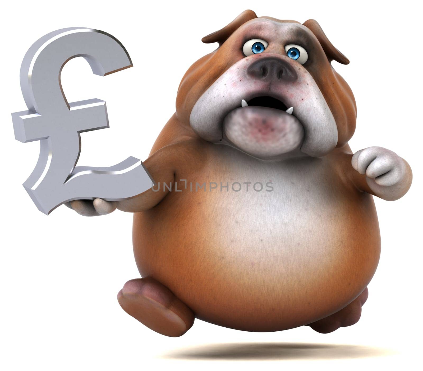 Fun bulldog - 3D Illustration