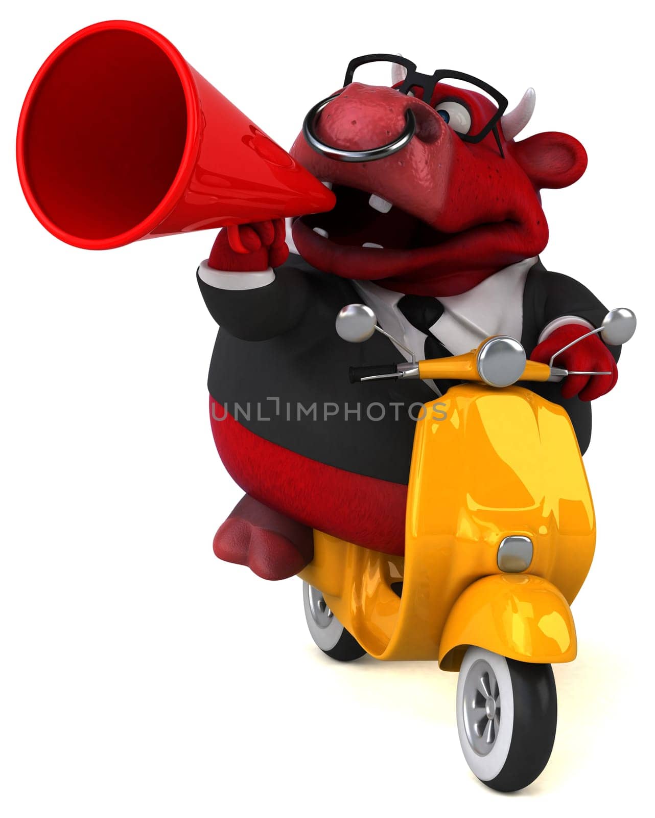 Fun red bull - 3D Illustration