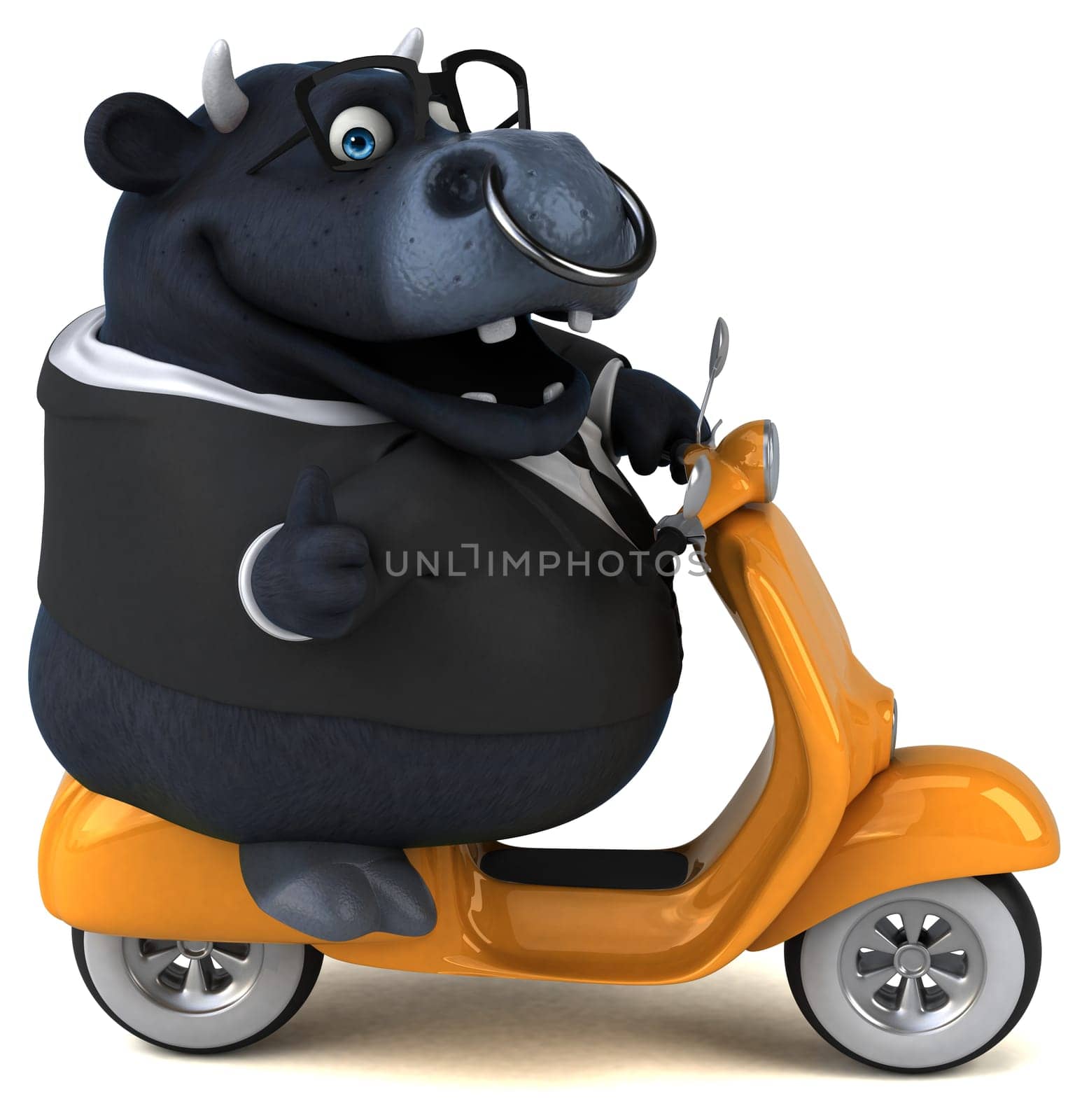 Fun black bull - 3D Illustration