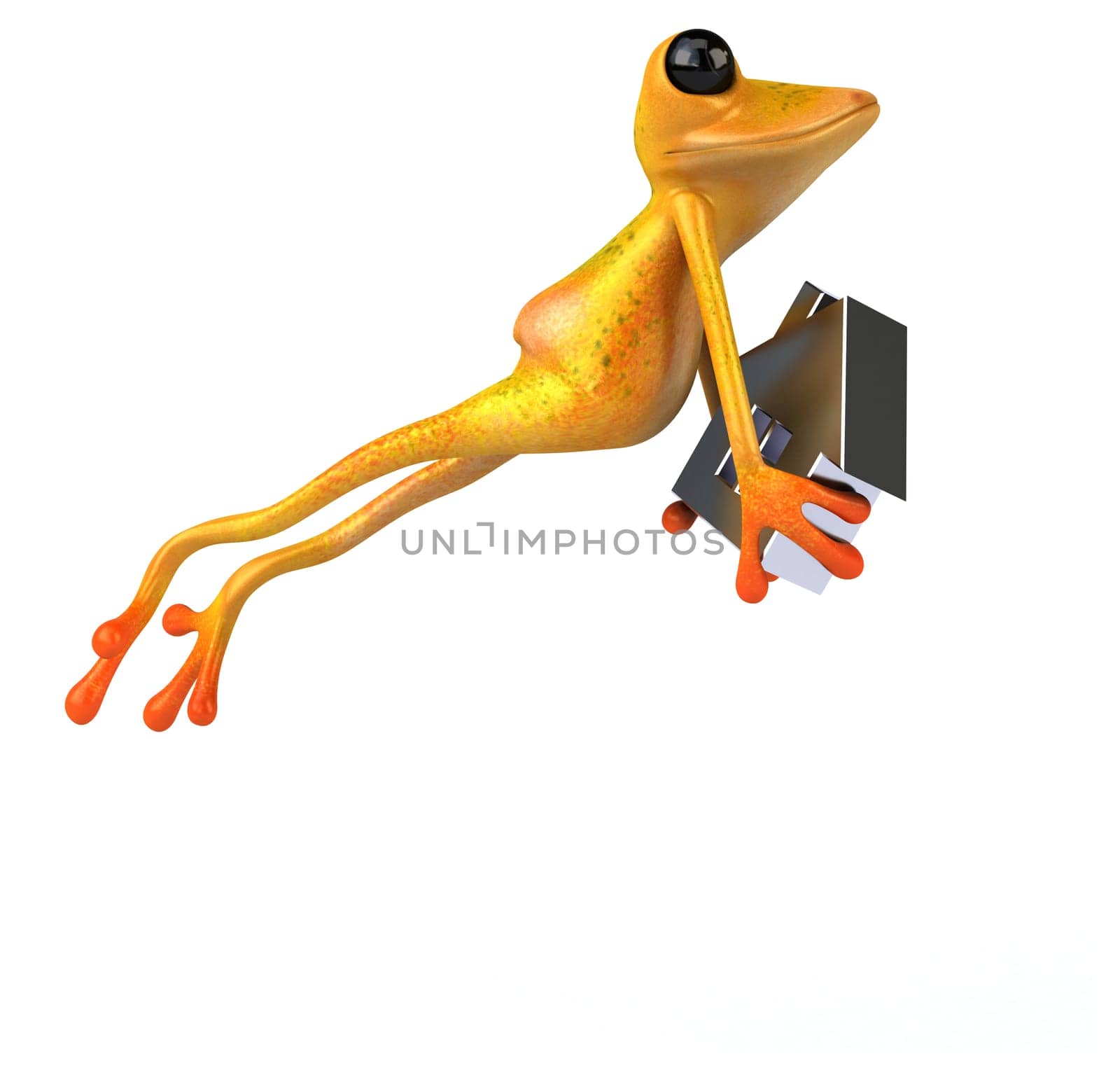Fun frog- 3D Illustration