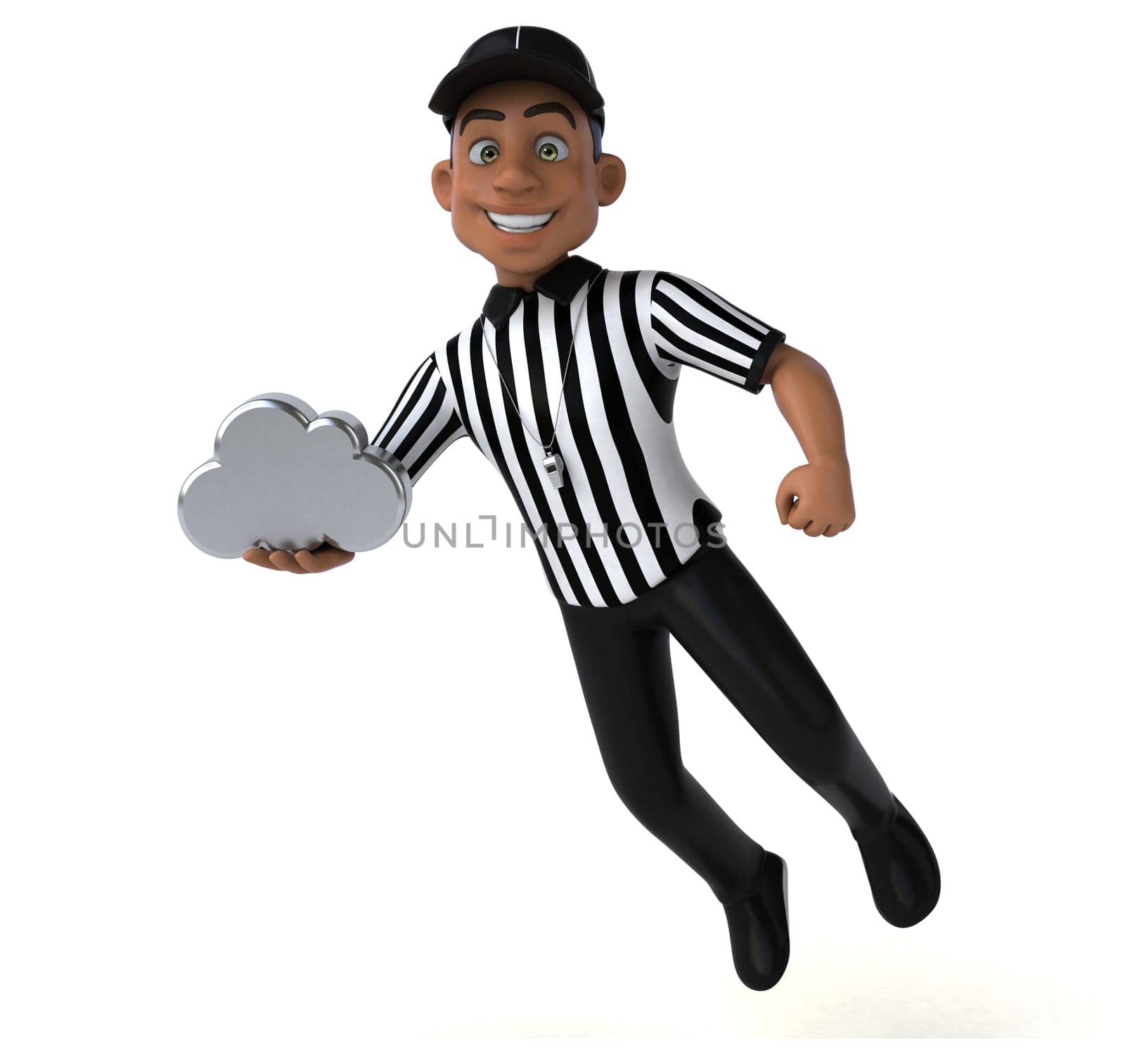 Fun 3D Illustration of an american Referee