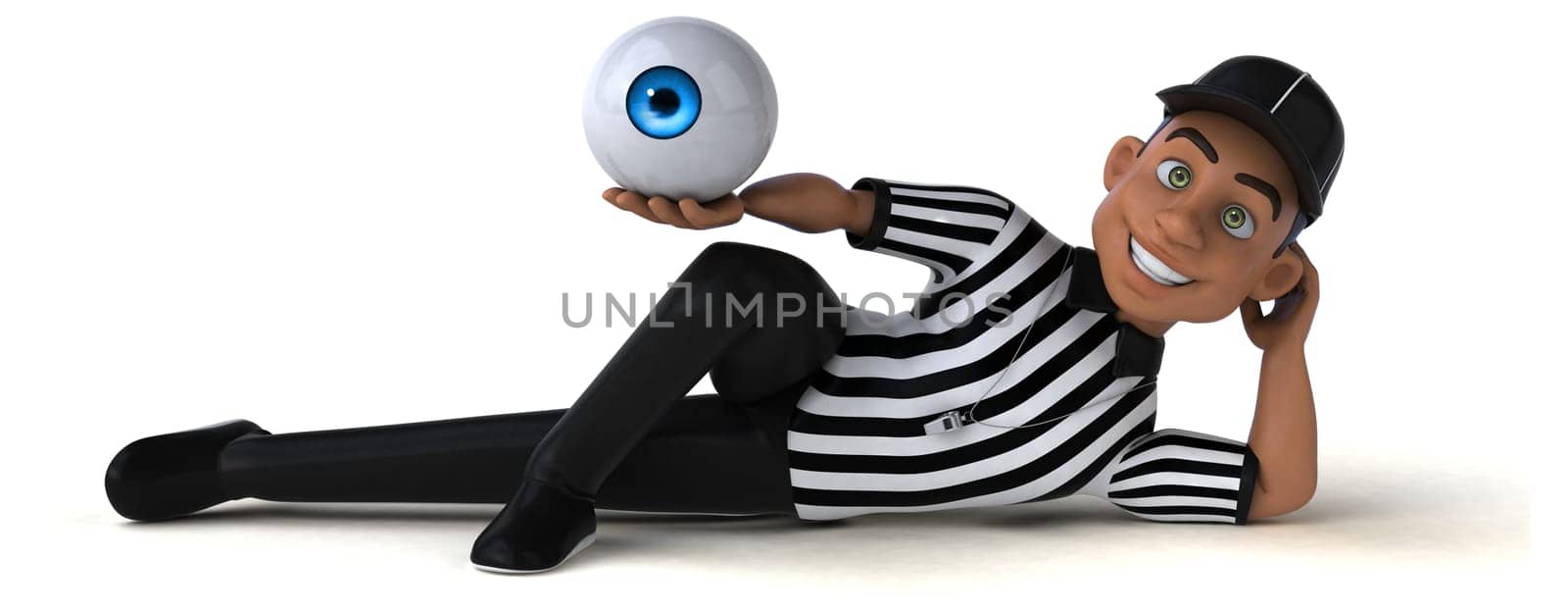 Fun 3D Illustration of an american Referee