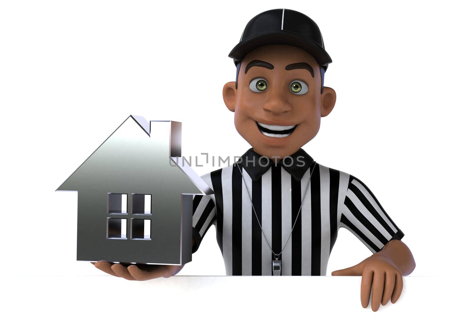 Fun 3D Illustration of an american Referee