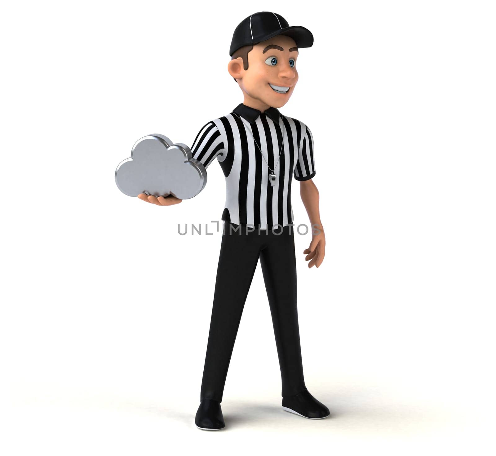 Fun 3D Illustration of an american Referee