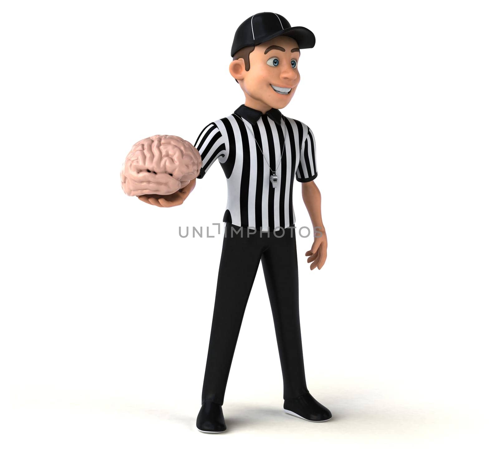 Fun 3D Illustration of an american Referee