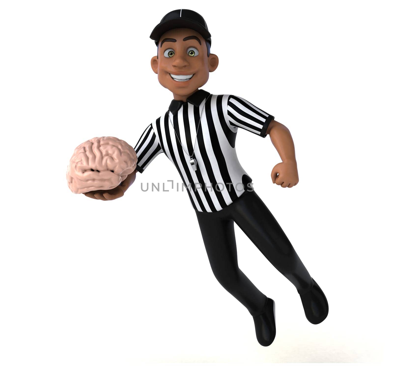 Fun 3D Illustration of an american Referee