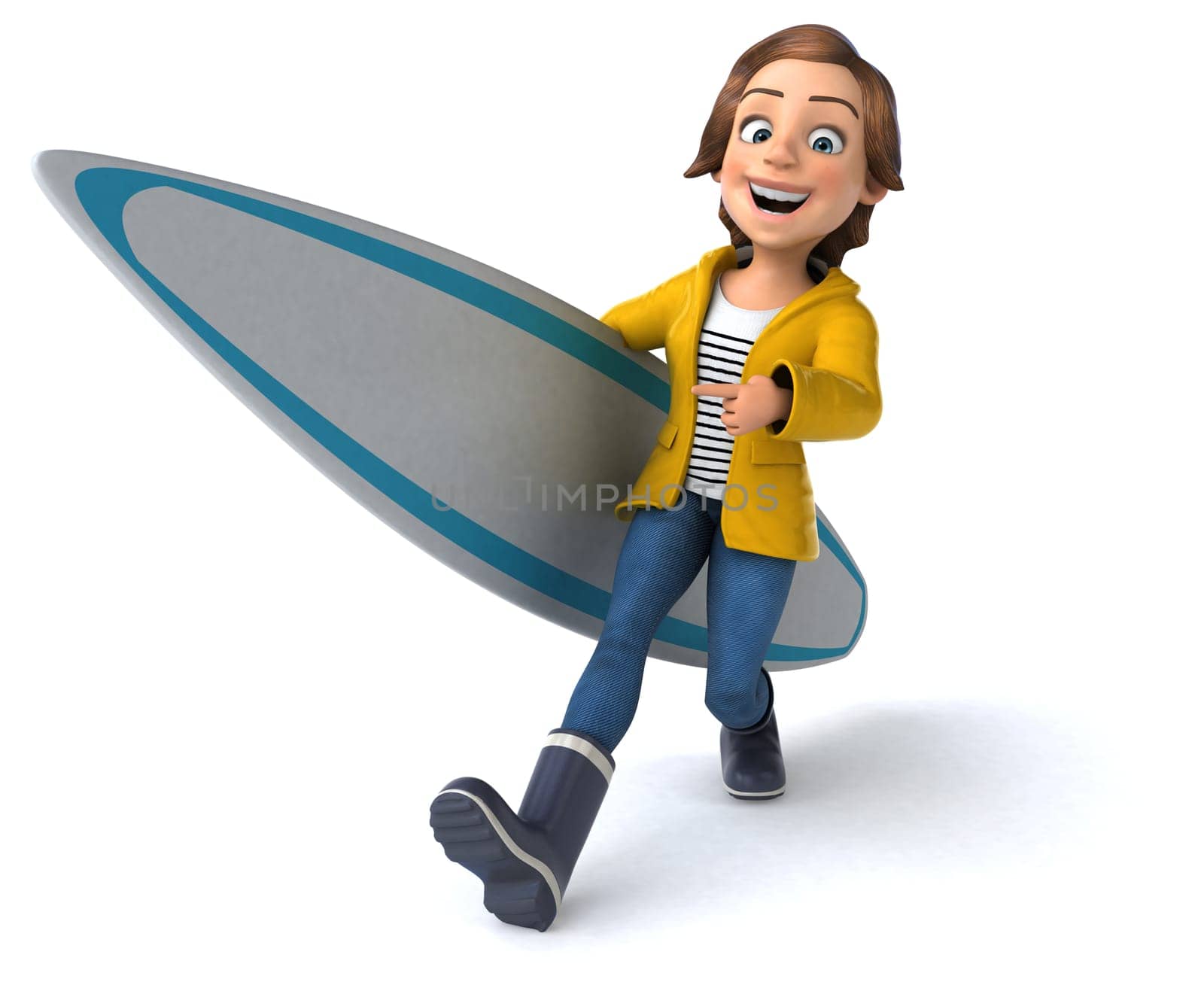 Fun 3D cartoon teenage girl
