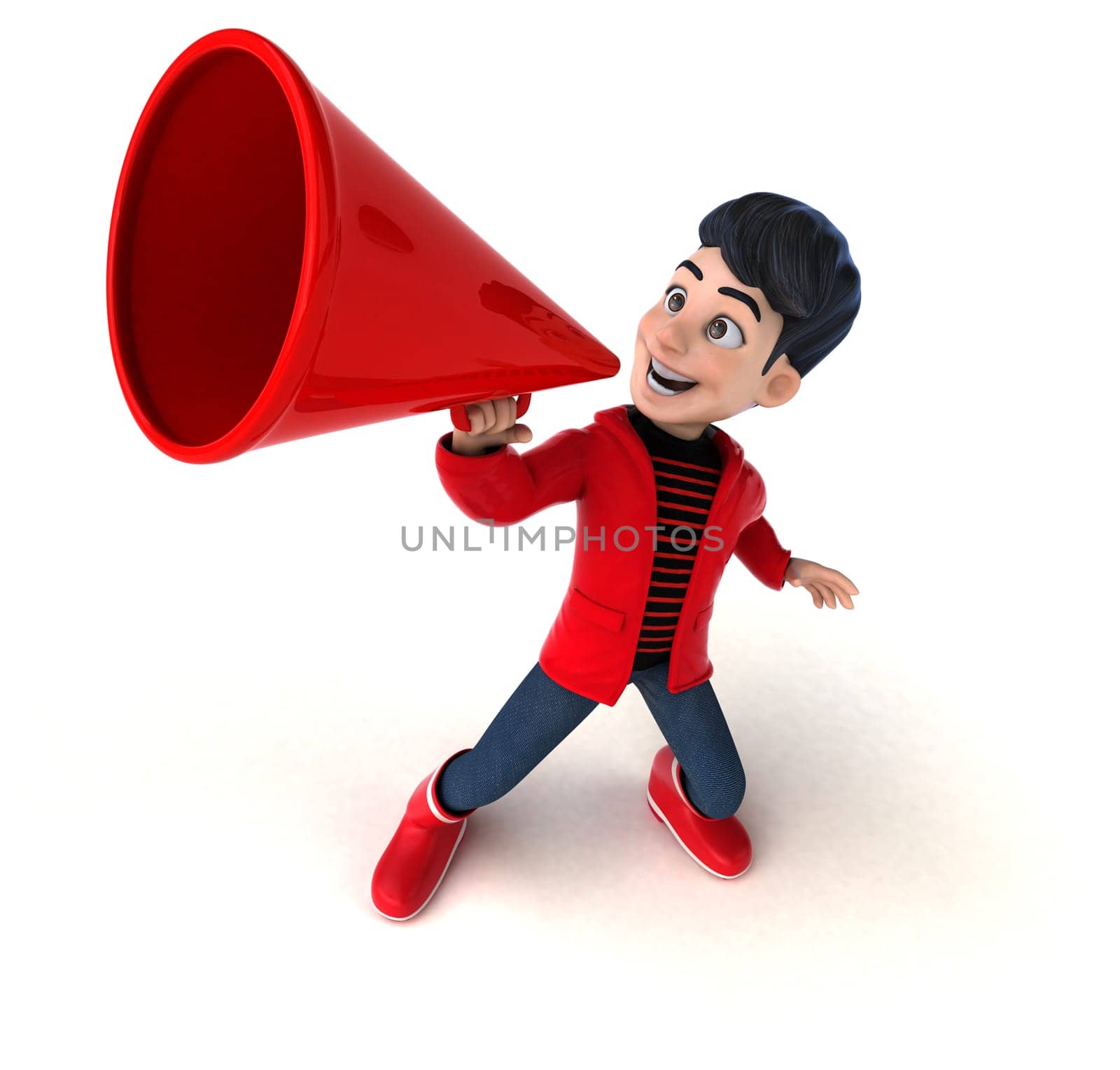 Fun 3D cartoon teenage boy