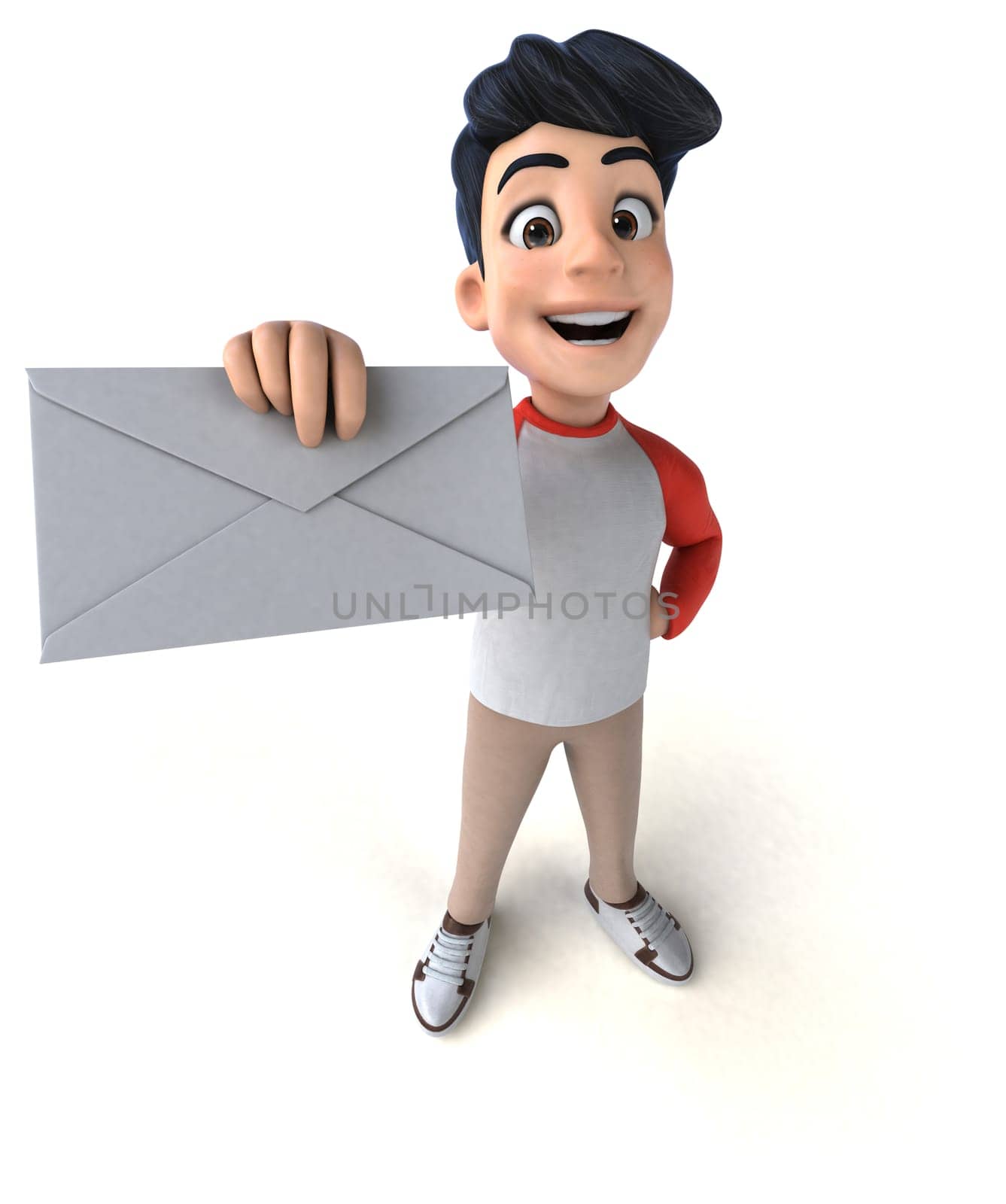 Fun 3D Asian teenager with a manga style