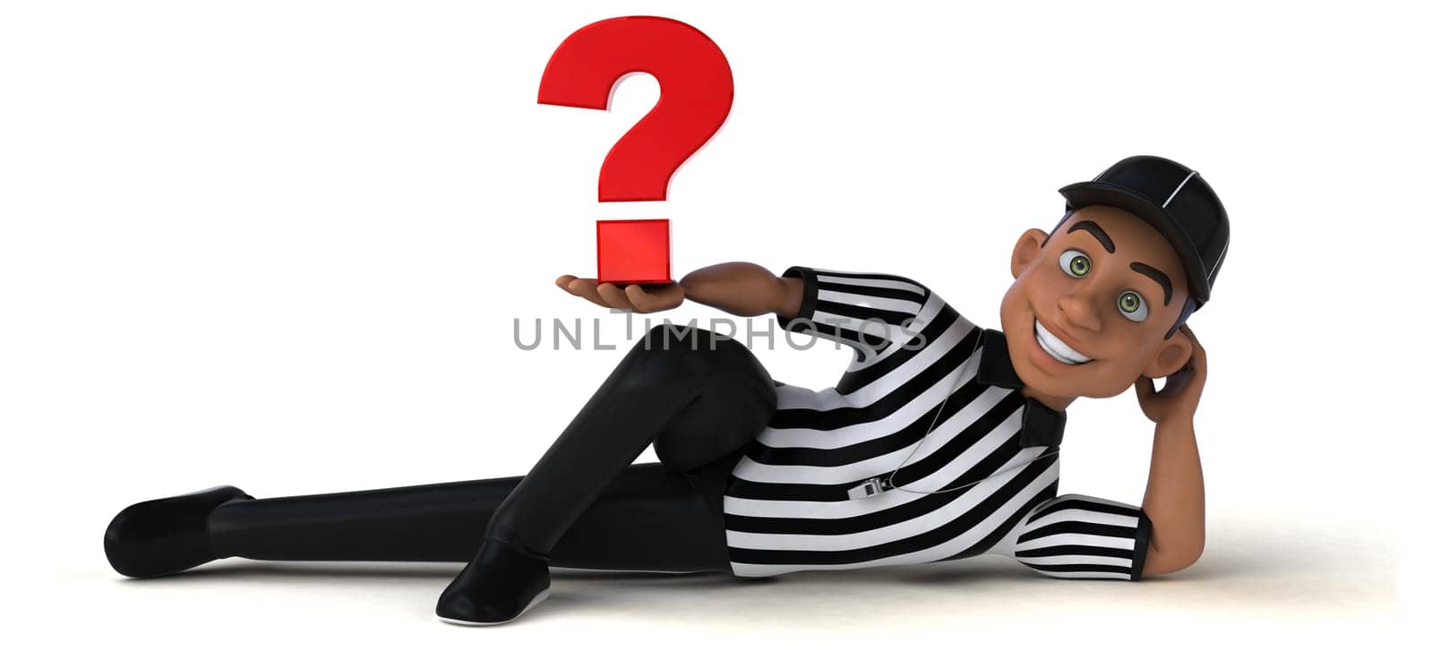Fun 3D Illustration of an american Referee