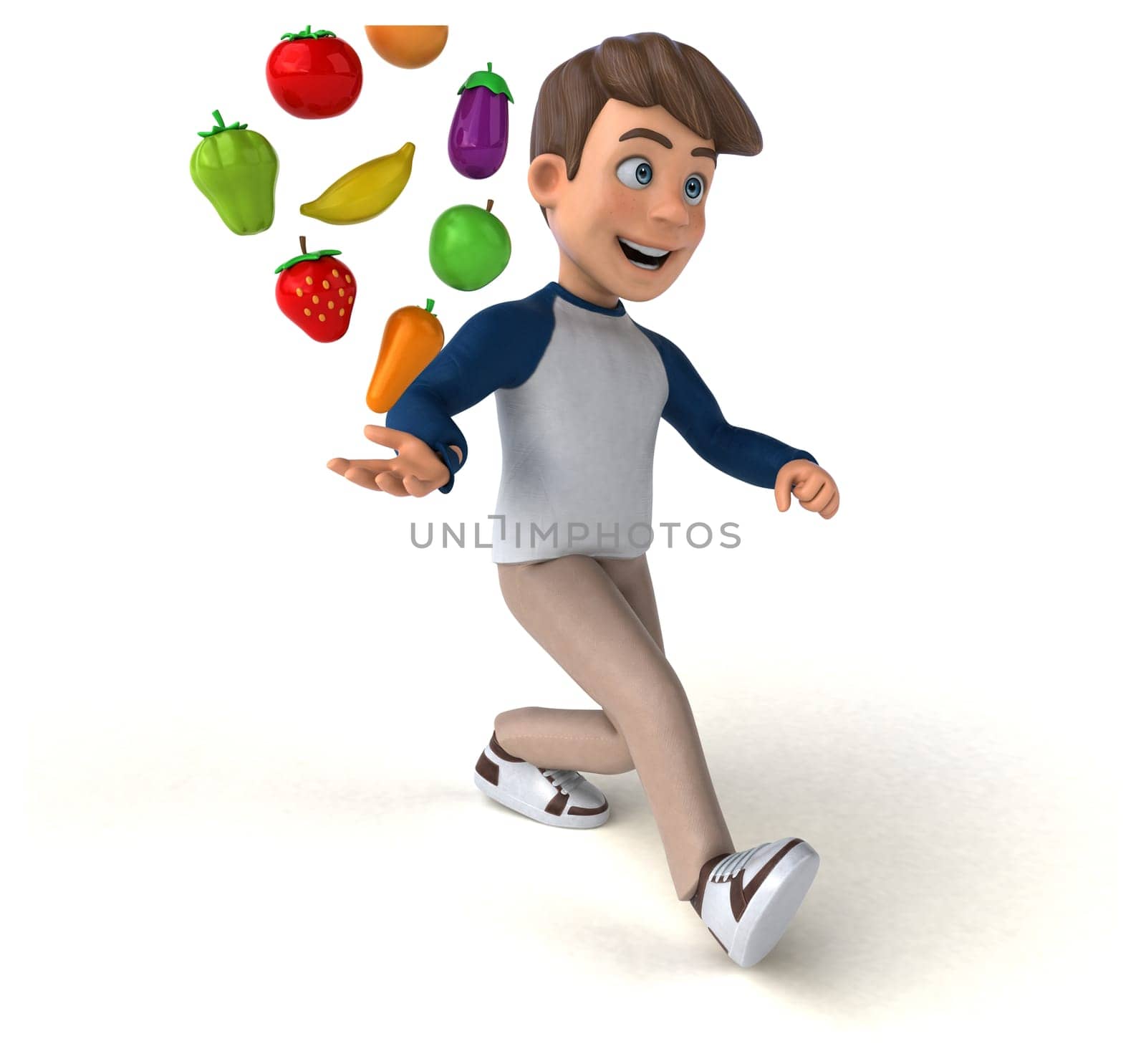 3D cartoon character fun teenager