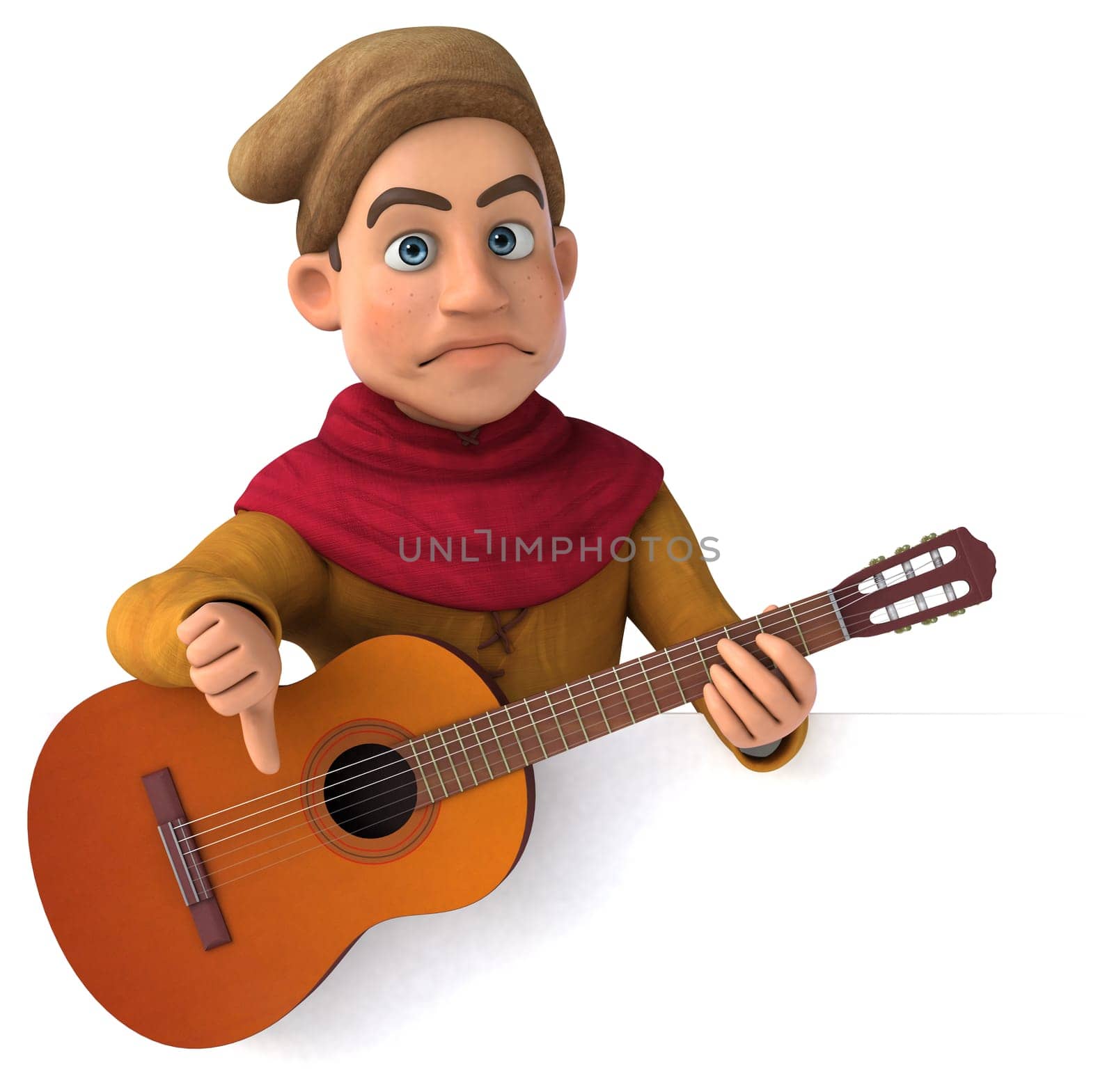 3D Illustration of a medieval historical character