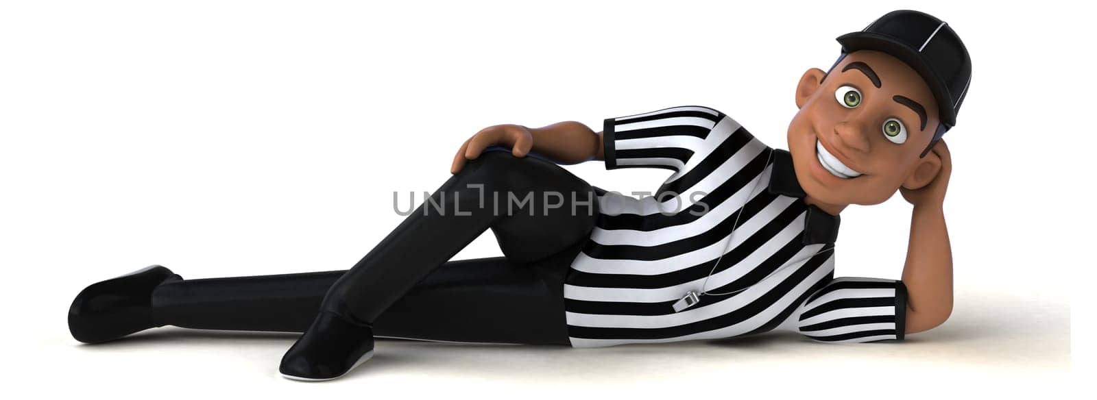 Fun 3D Illustration of an american Referee