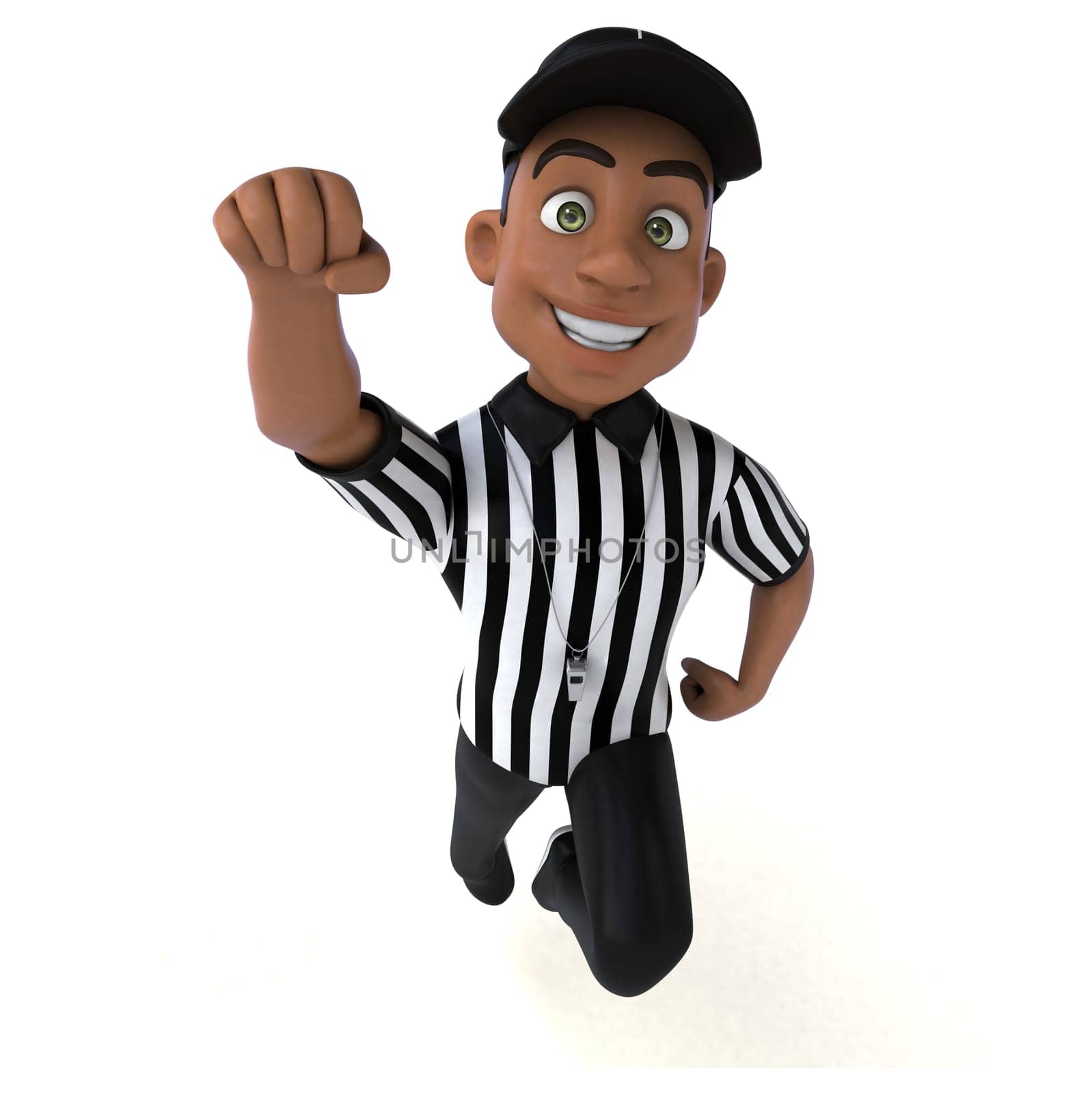 Fun 3D Illustration of an american Referee