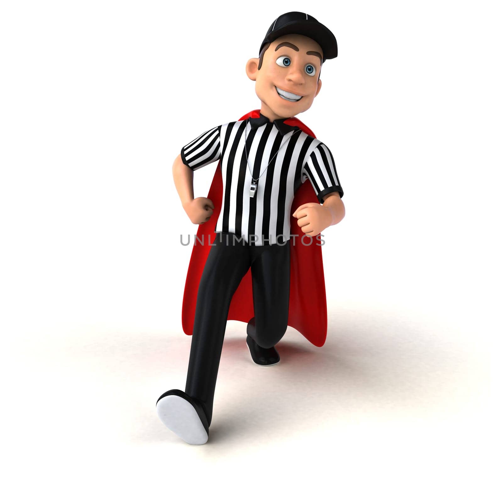 Fun 3D Illustration of an american Referee