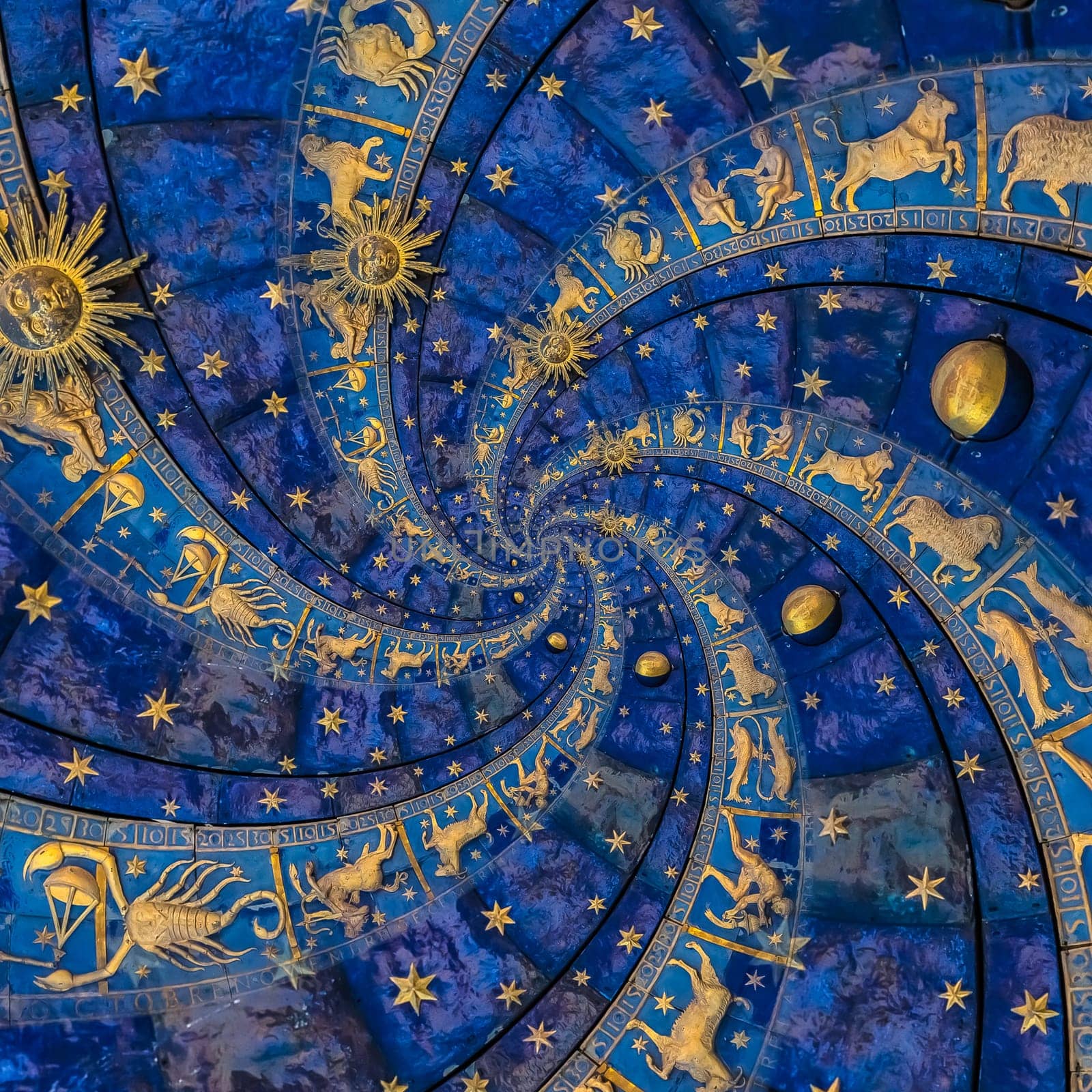 Droste effect background. Abstract design for concepts related to astrology and fantasy.
