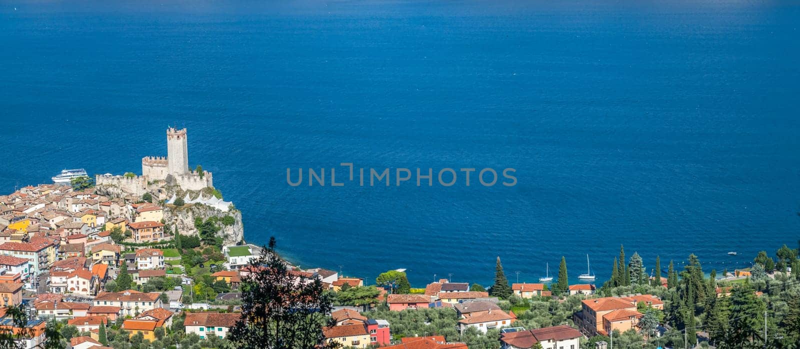 Village Malcesine, Lake Garda, Italy. Lake in the Background.