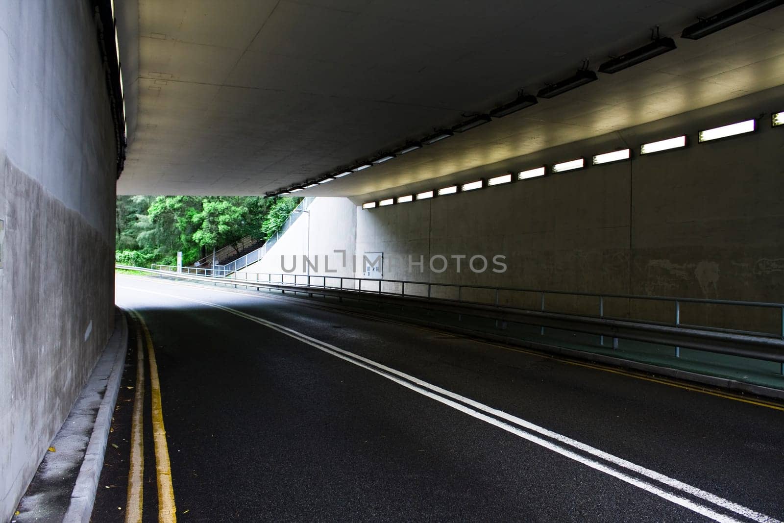 highway tunnel in hong kong at day