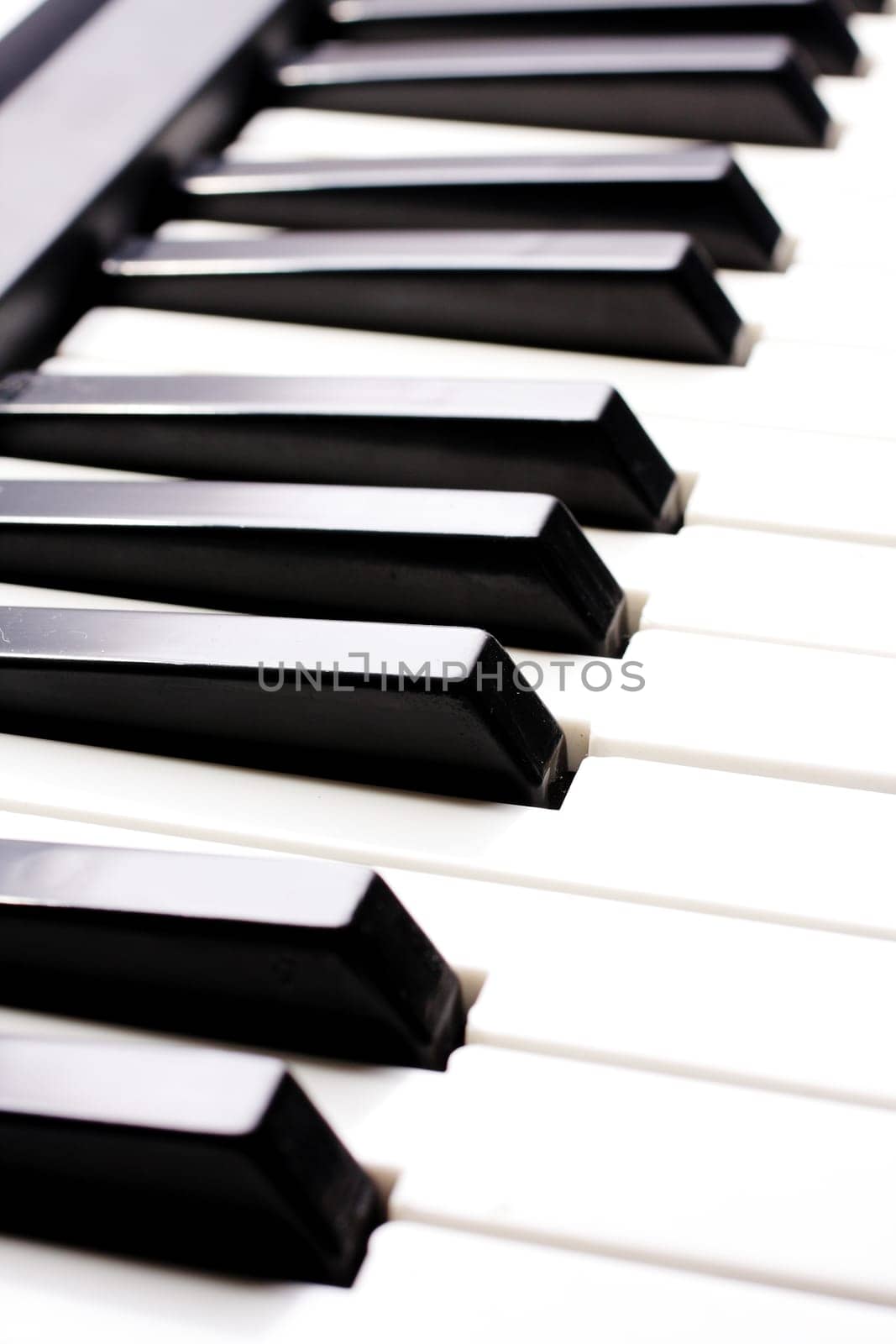 piano close up on the keyboard