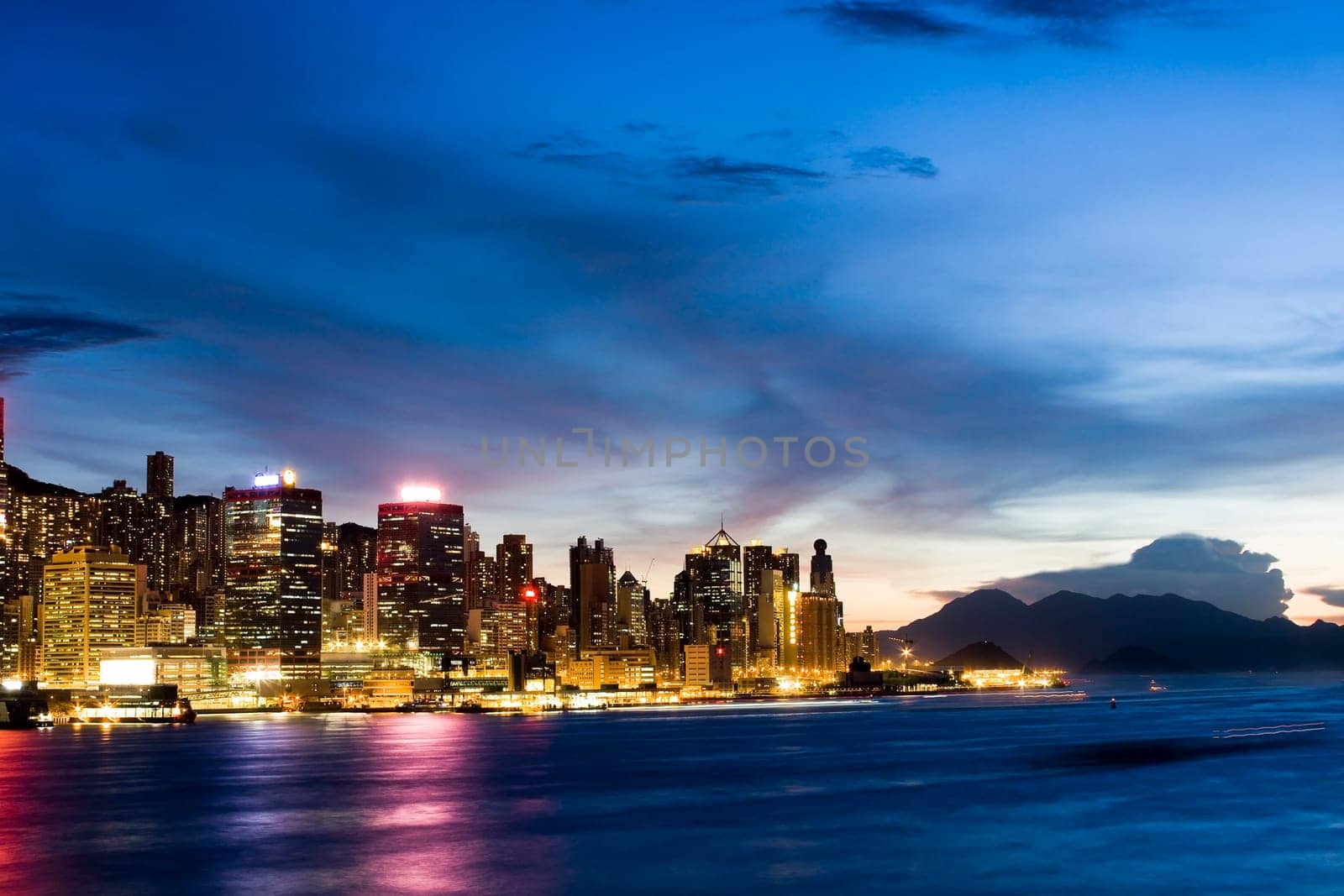 Hong Kong City night and modern building