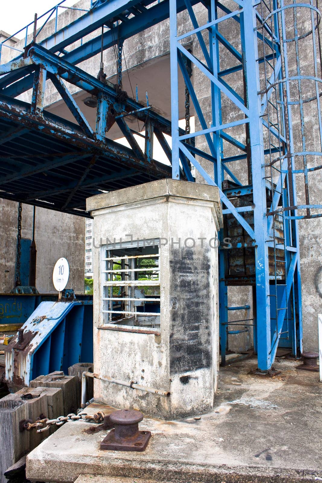 old desert car ferry dock in hong kong