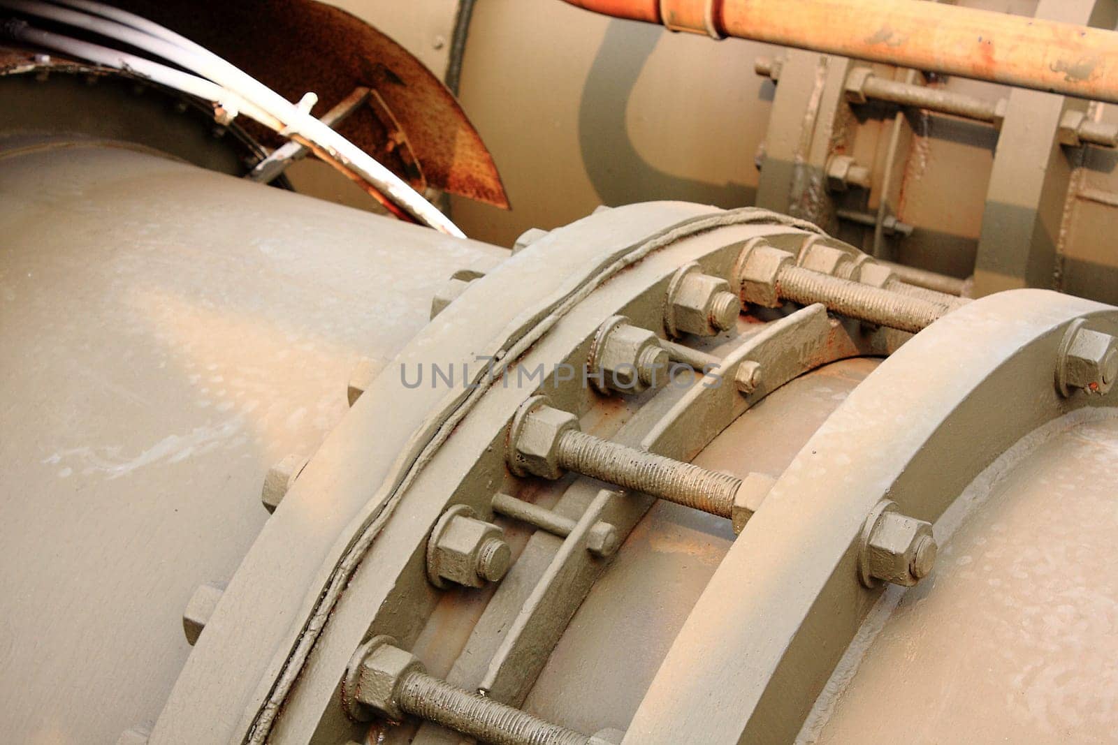 Metal pipe in the sunset color