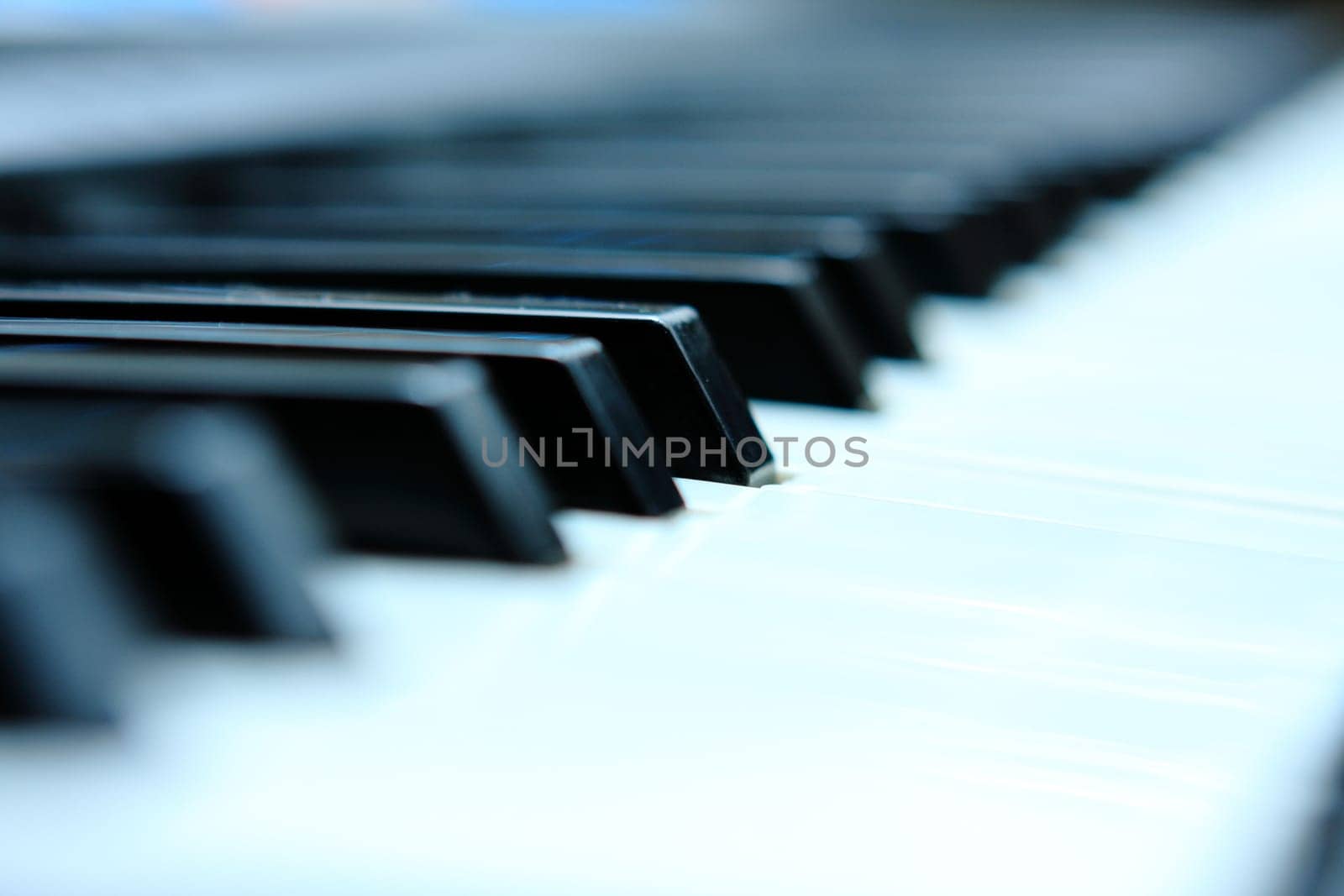 Close-up of a electronic piano keyboard