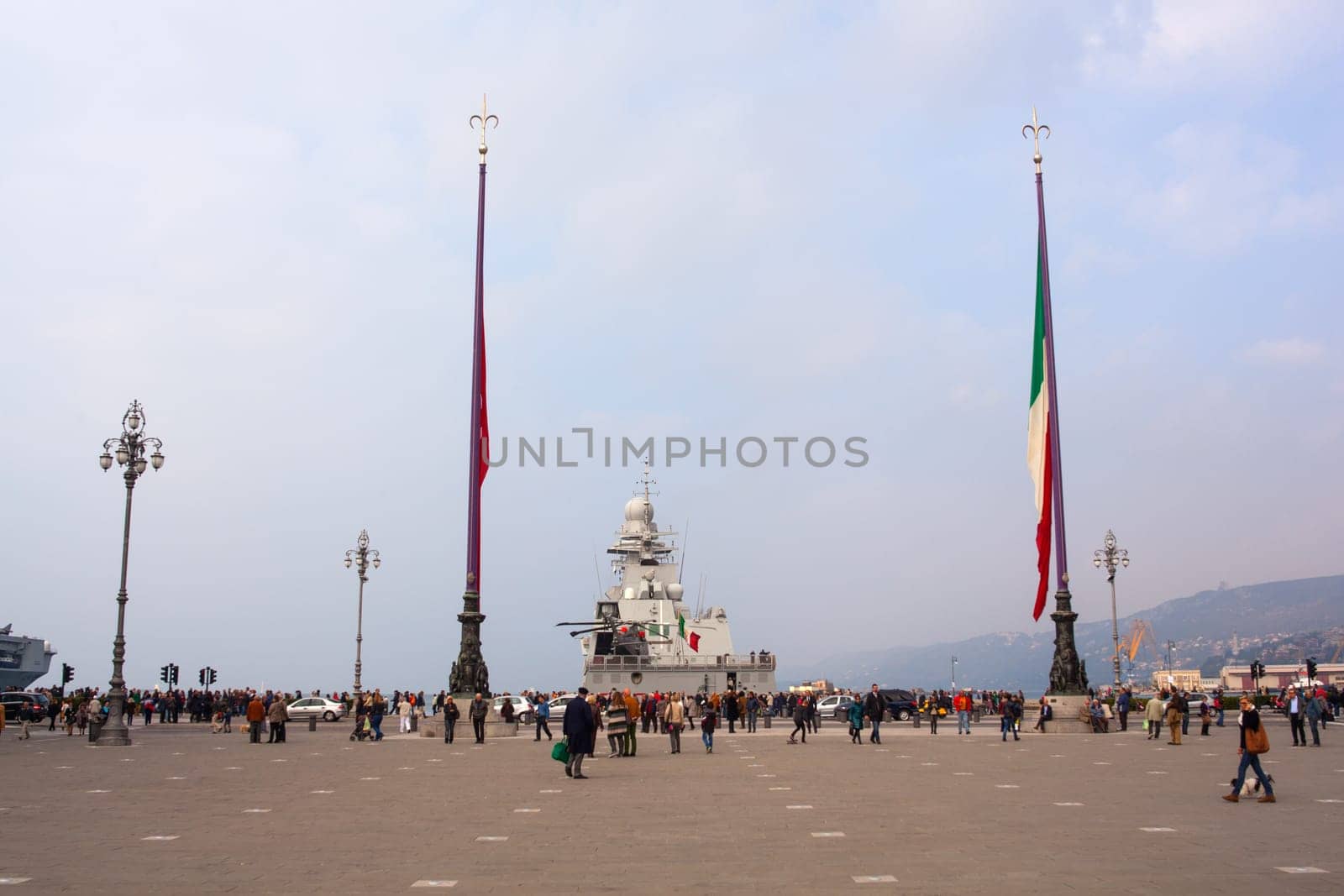 TRIESTE, ITALY - NOVEMBER, 02: View of Italian navy in Trieste