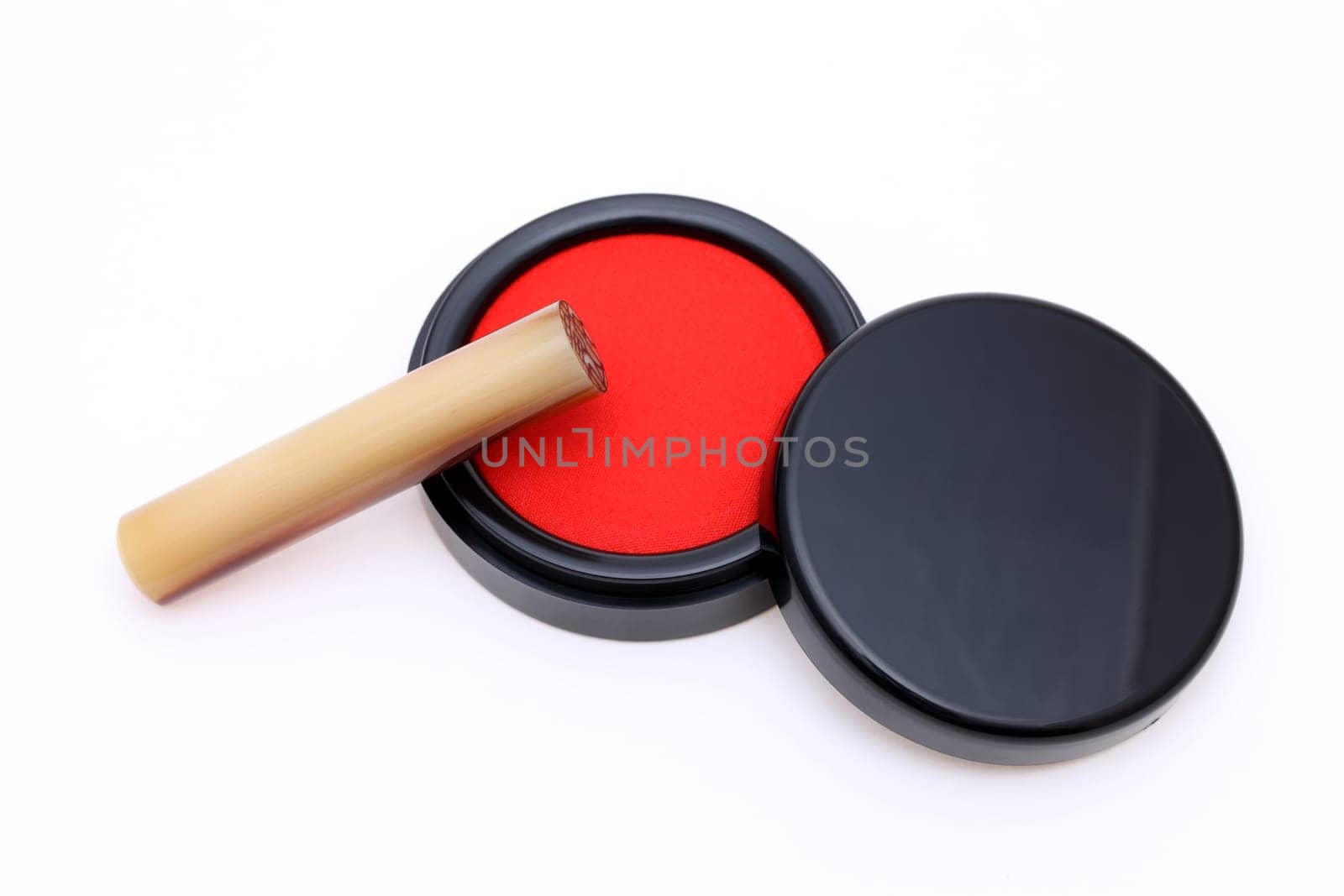 Japanese stamp (hanko) on white background
