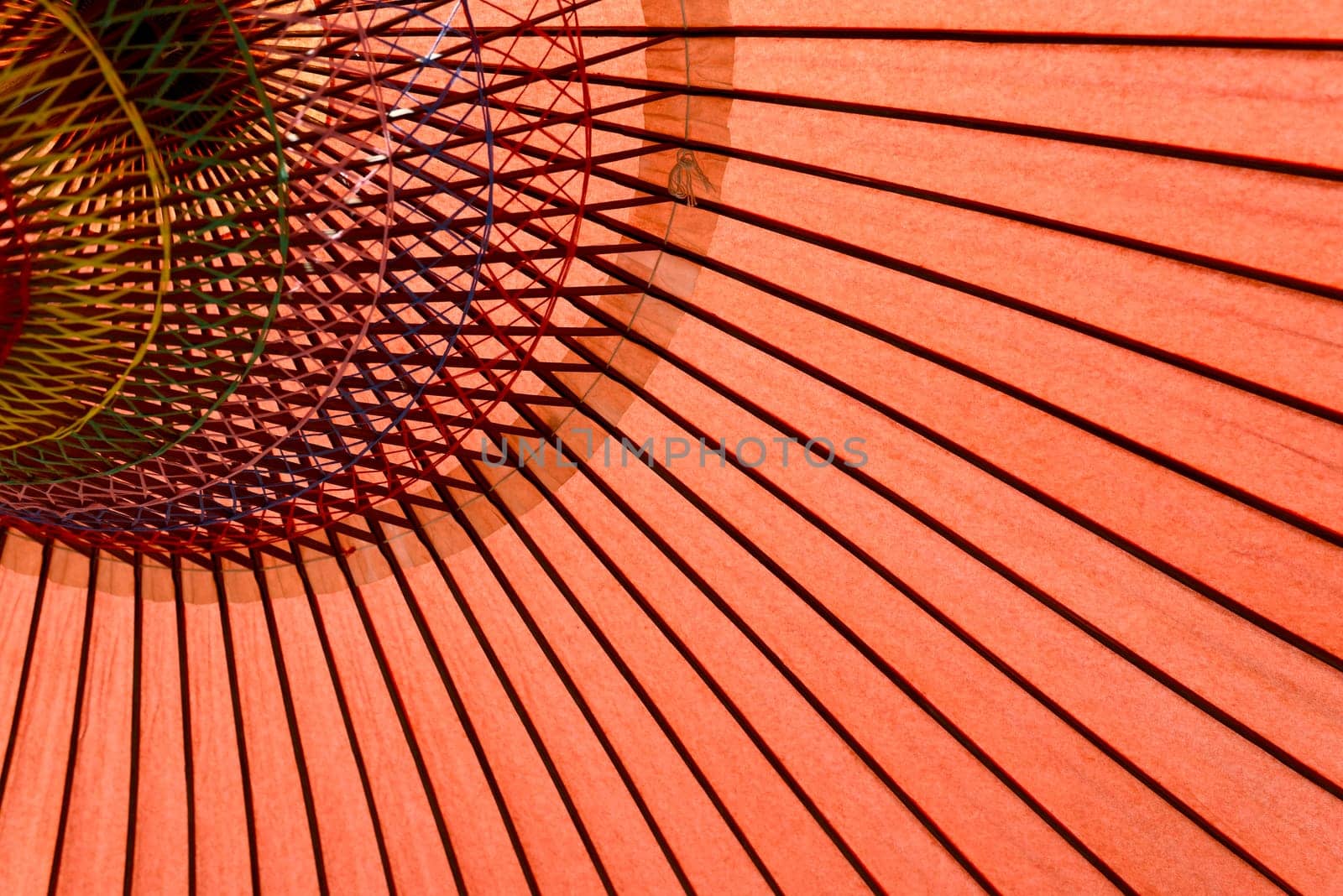 Close up of Japanese traditional red umbrella