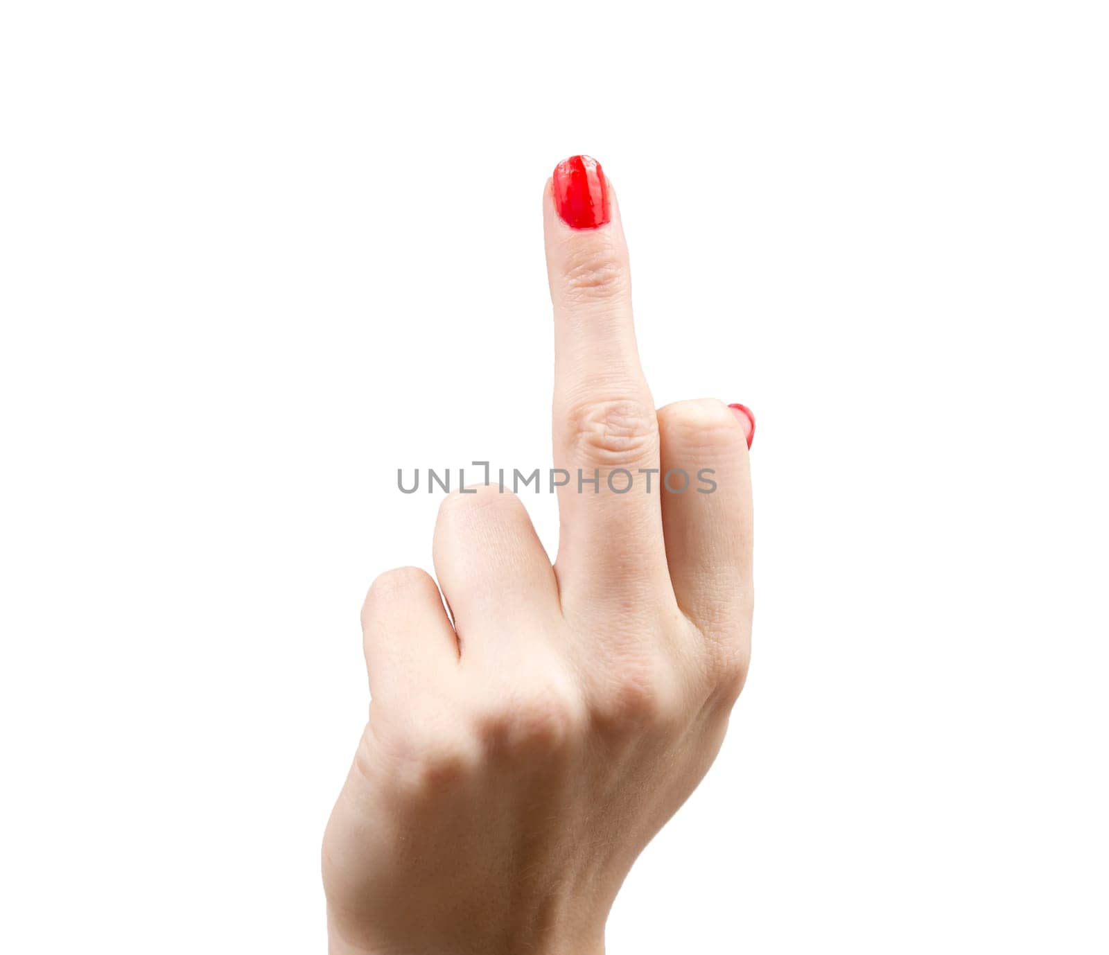 Female Giving a Painted Finger