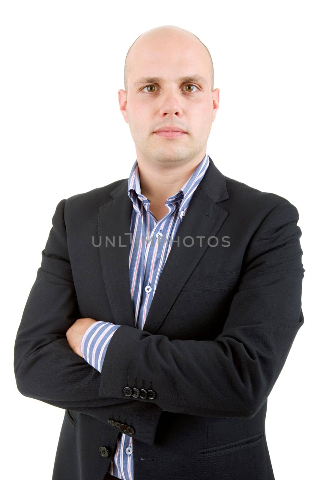 young casual man portrait, isolated on white