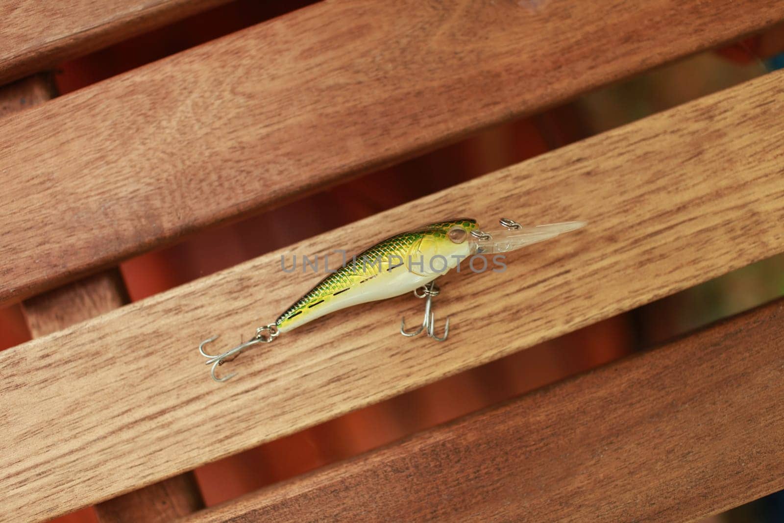 wobbler with sharp triple hooks bait for catching predatory fish