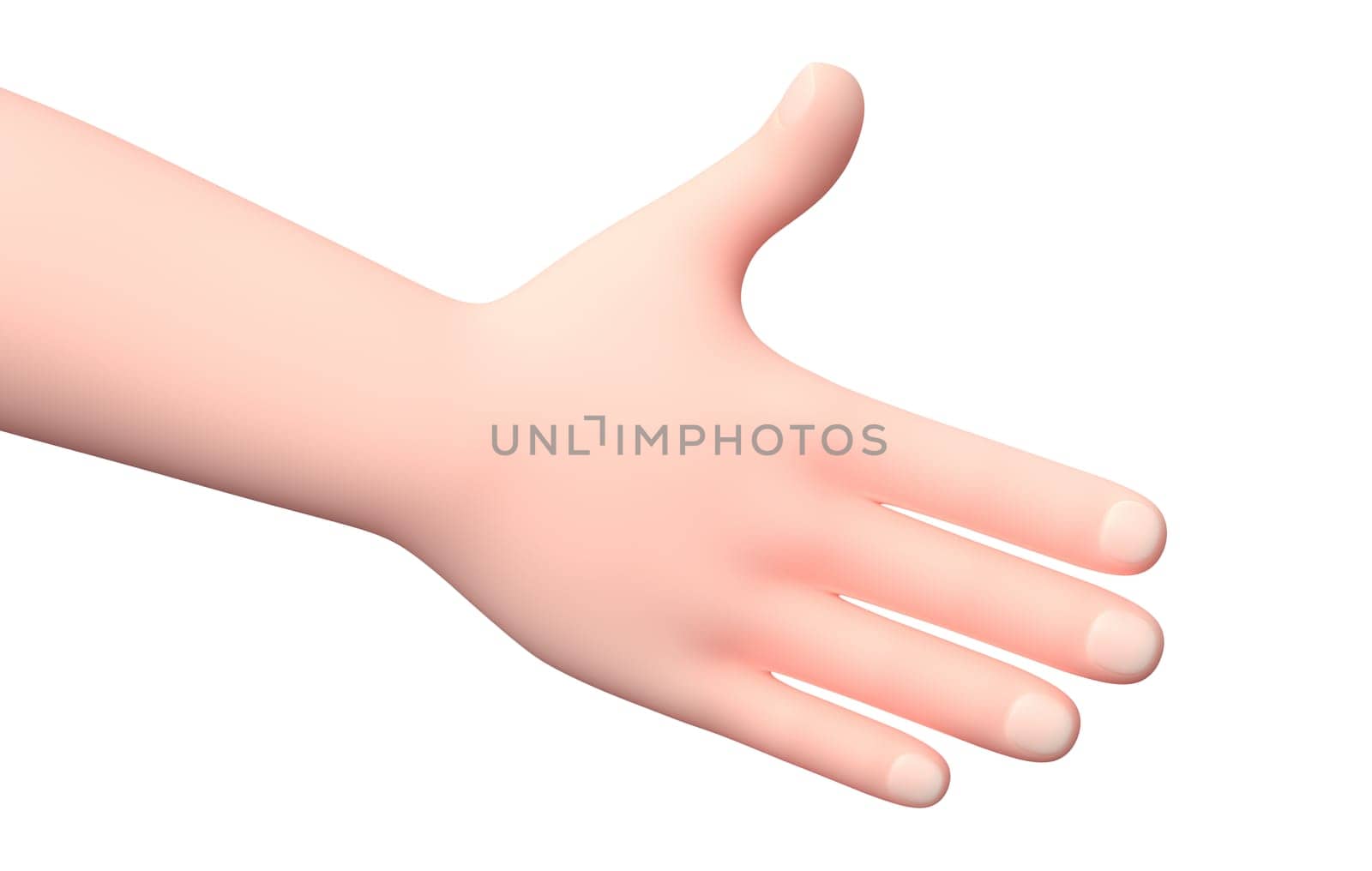Lending a Hand Gesture. 3D Cartoon Character. Isolated on White Background 3D Illustration, Offering Support Concept