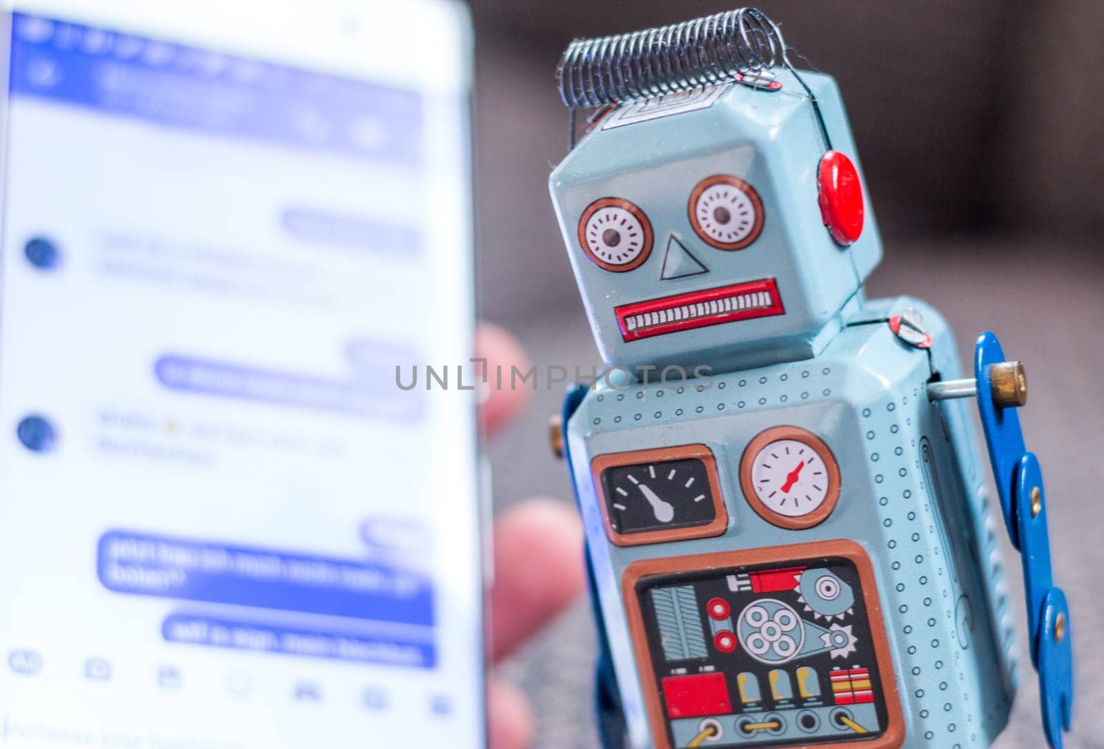 Symbol for chat bot, smartphone and messenger