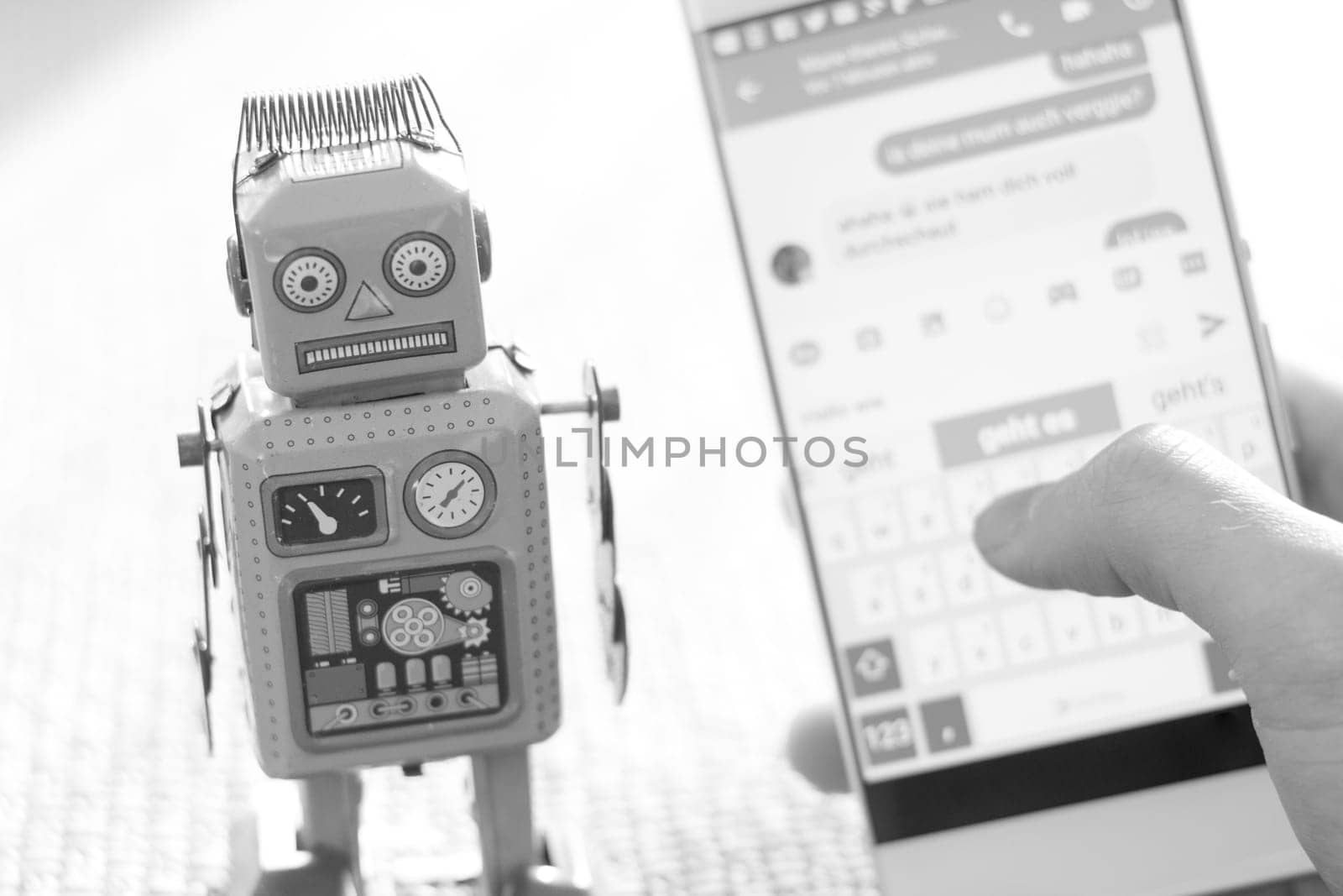 Symbol for chat bot, smartphone and messenger